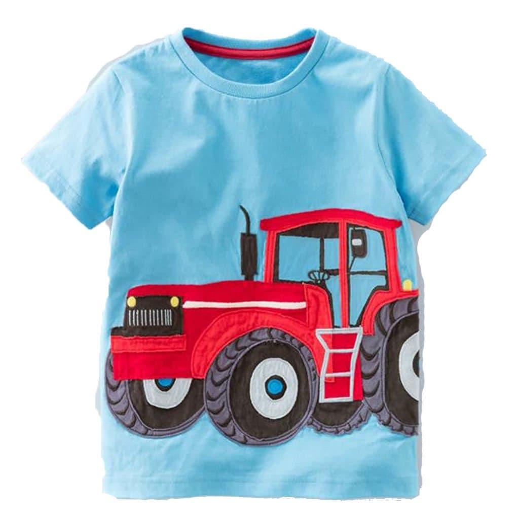 Baby Boy Short Sleeves Tractor Blue Tee 1-6T