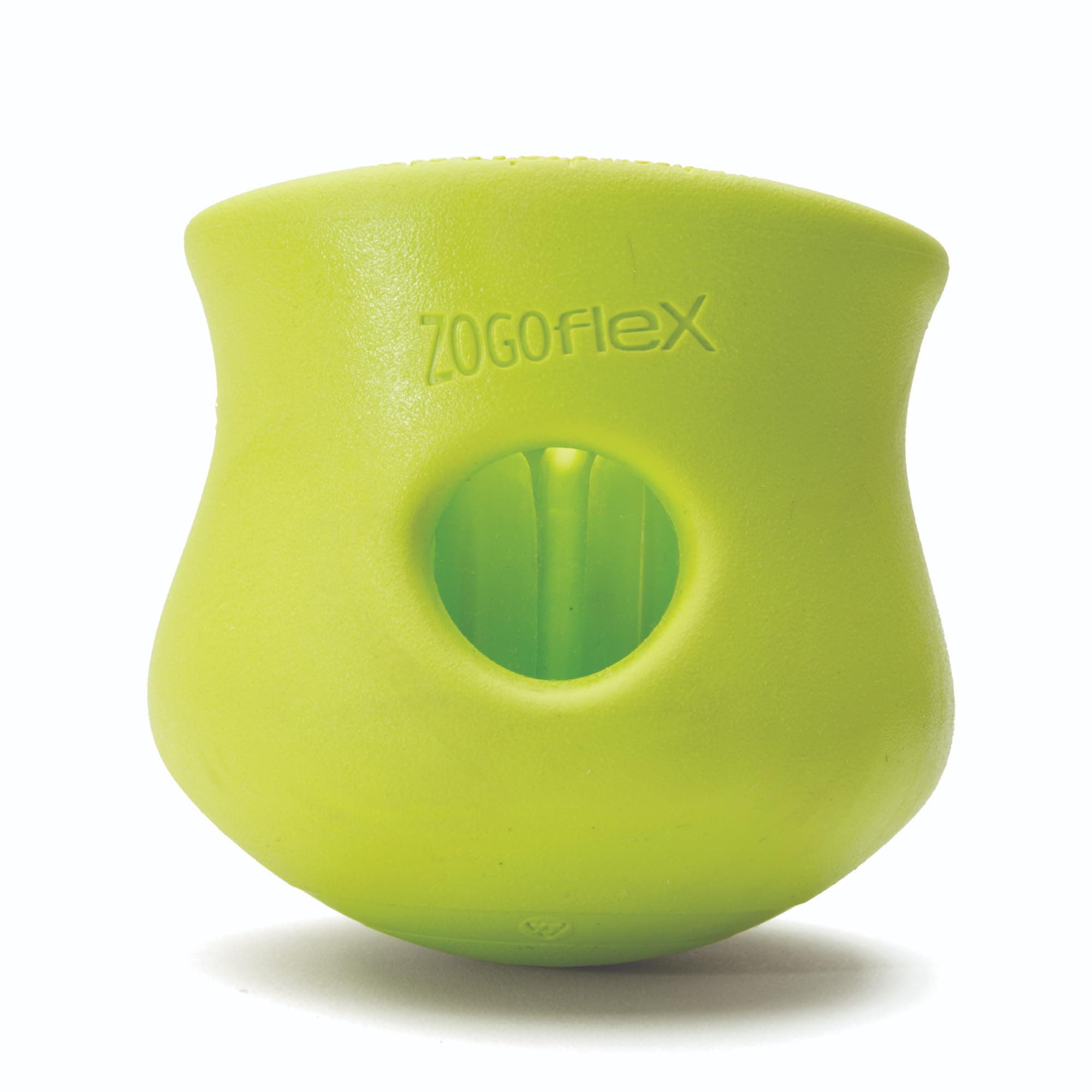 Zogoflex Toppl Interactive Treat Dispensing Puzzle Dog Toy for Mental Stimulation & Enrichment-Holds Kibble & Treats-Lickable, Freezable & Dishwasher Safe-Made in USA-Large-Granny Smith Green