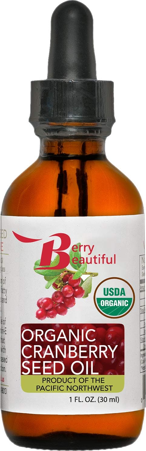 Berry BeautifulOrganic Cranberry Seed Oil - Moisturizing Oil for Face, Body & Hair - Cold Pressed from US grown Cranberries - 1 fl oz