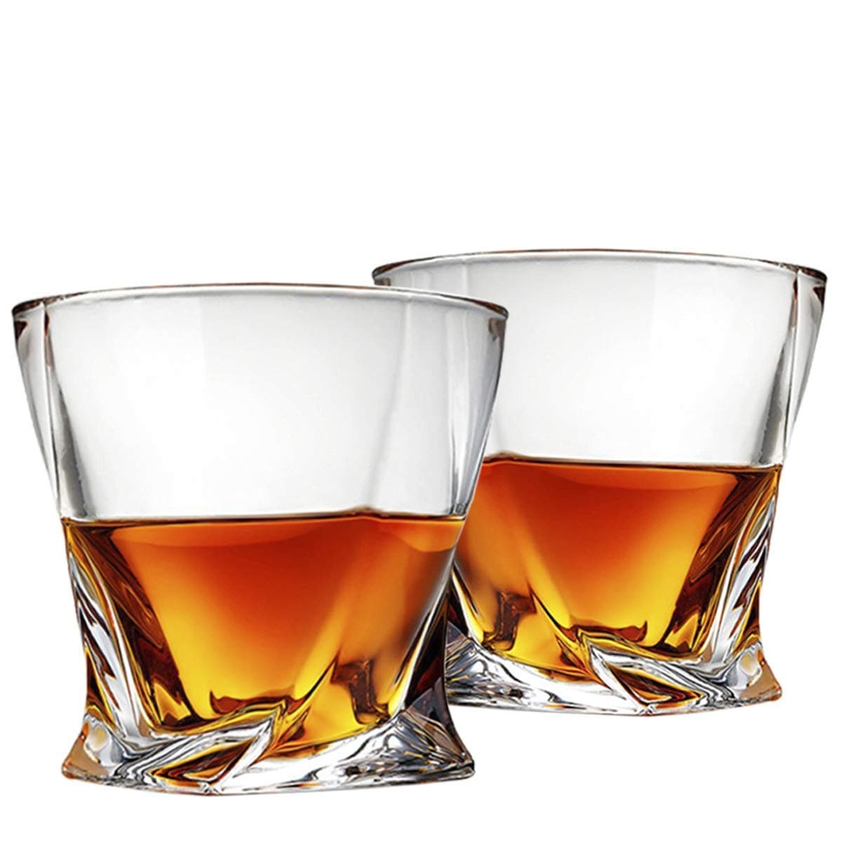 Cooko Twist Whiskey Glasses,Ultra-Clarity Glass Set,Dishwasher Safe,Wine Gifts,Set of 2 (300ML/10.6 oz)