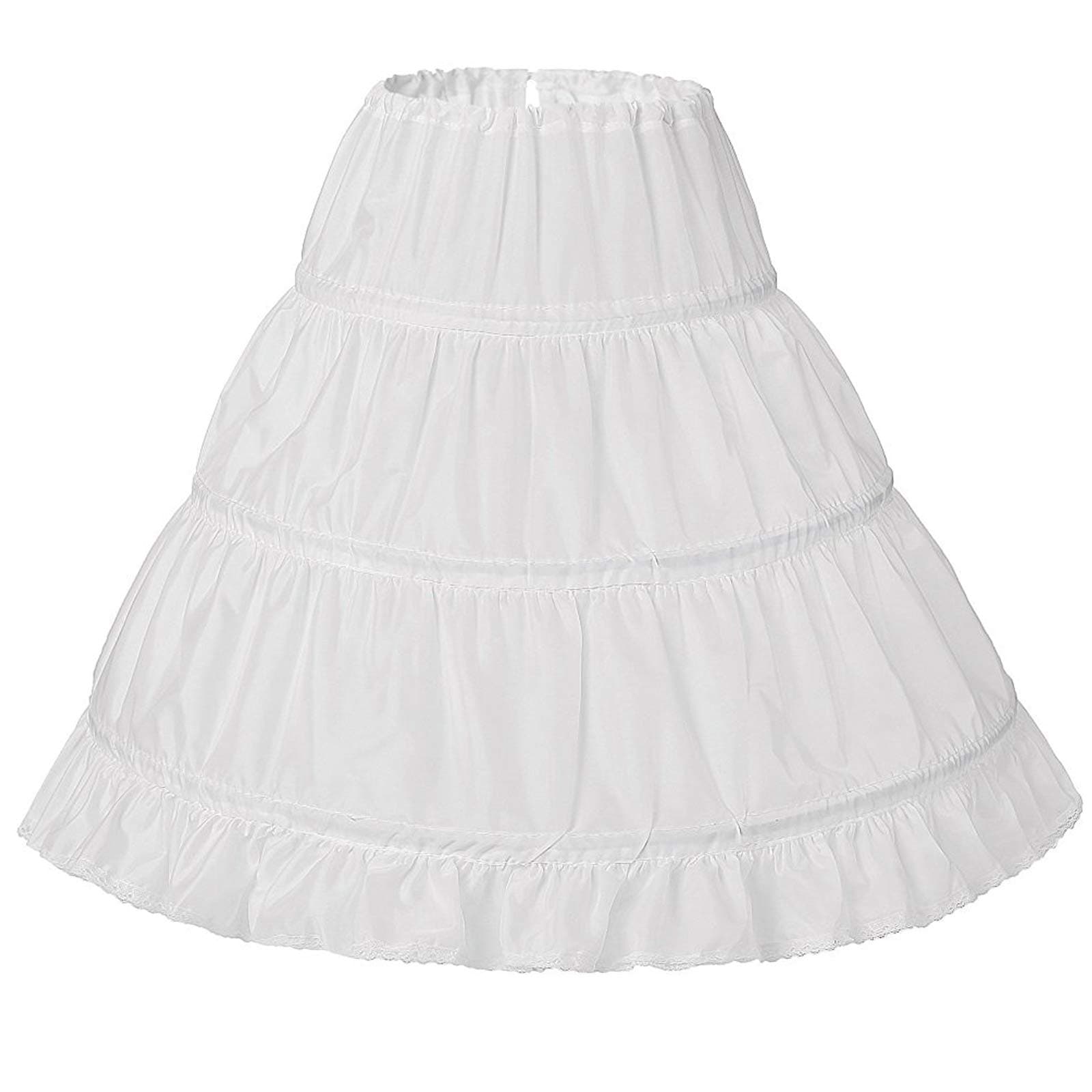 TTYbridal Girls' 3 Hoops Petticoat Skirt For Girls Full Slip Flower Girl Crinoline skirt