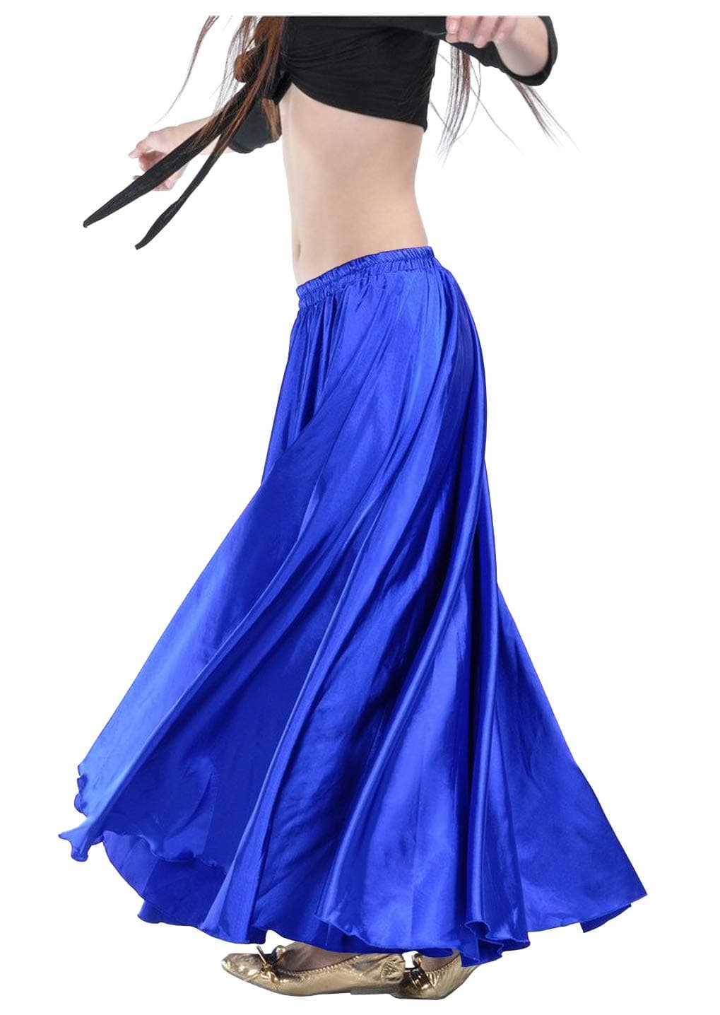 Indian TrendyWomen's Satin Full Circle Swing Halloween Belly Dance Tribal Skirt