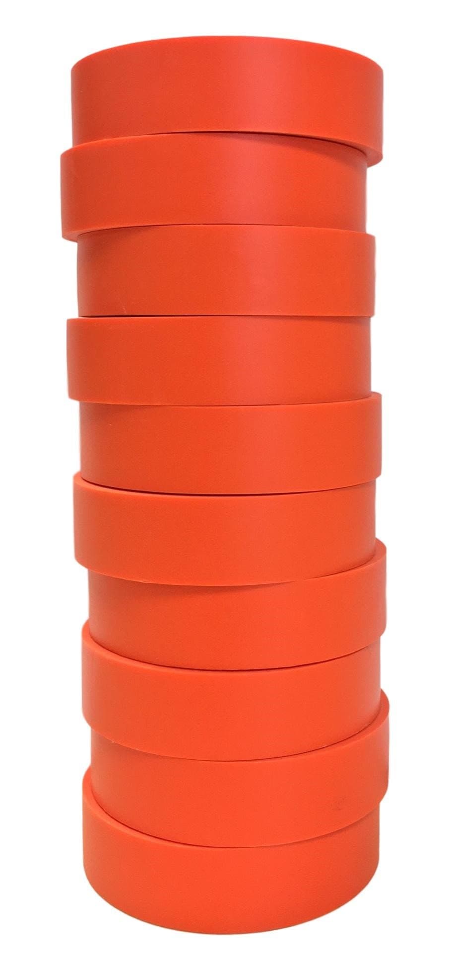Electrical Tape (10PK) Orange Matte – Waterproof, Flame Retardant, Strong Rubber Based Adhesive, UL Listed – Rated for Max. 600V and 80oC Use – Measures 60’ x 3/4" x 0.07"
