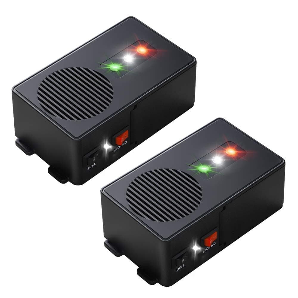 Loraffe Under Hood Animal Car Repeller Battery Operated Rodent Electronic Repellent Ultra Sonic Rat Strobe Light Mouse Repelling Device for Pest in Car 2 Pack