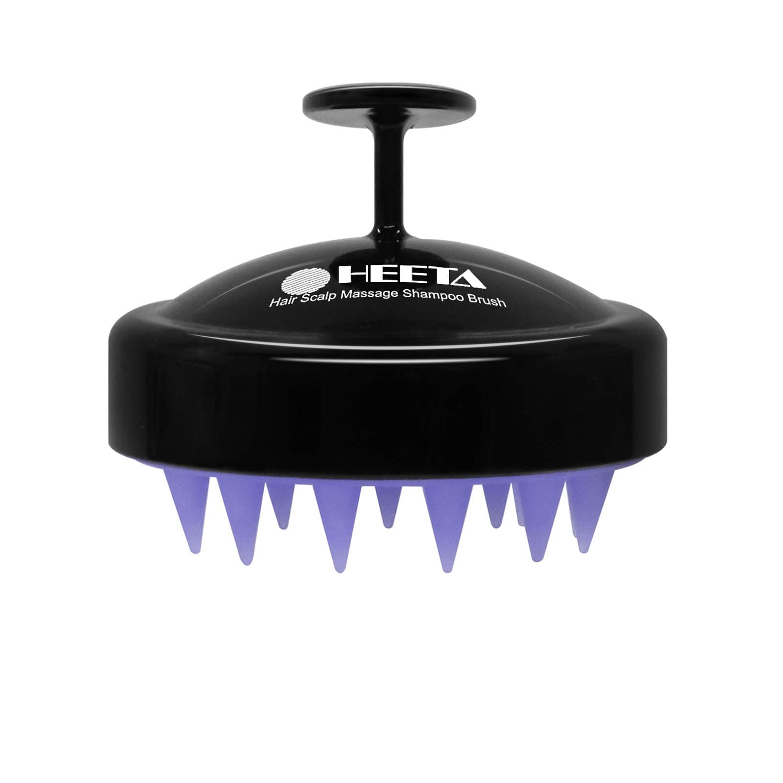 HEETA Scalp Massager Hair Growth, Shampoo Brush with Soft Silicone Bristles for Hair Care and Head Relaxation, Ergonomic Scalp for Women/Men/Pet-Black&Purple