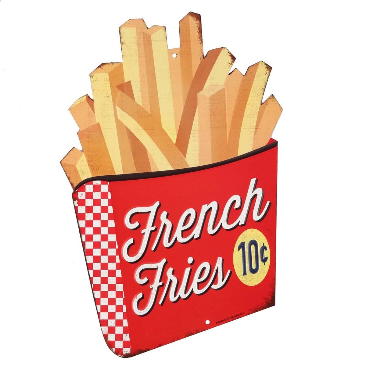 - French Fries Embossed Metal Sign - Vintage Diner French Fries Sign for Kitchen or Man Cave