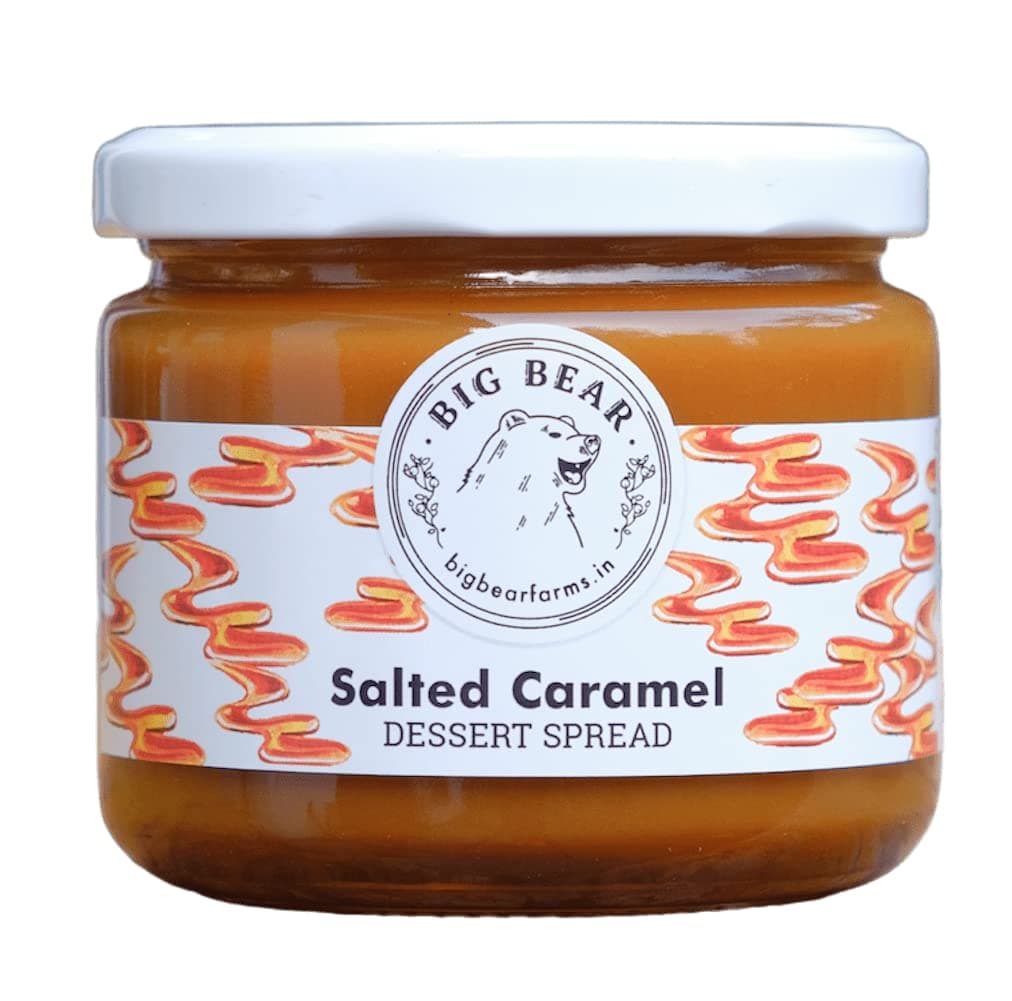 Big Bear Farms Salted Caramel, Rich & Smooth, Milk-based Sweet Spread, No Artificial Preservatives, Dessert Topping(350 Grams), Pack of 1