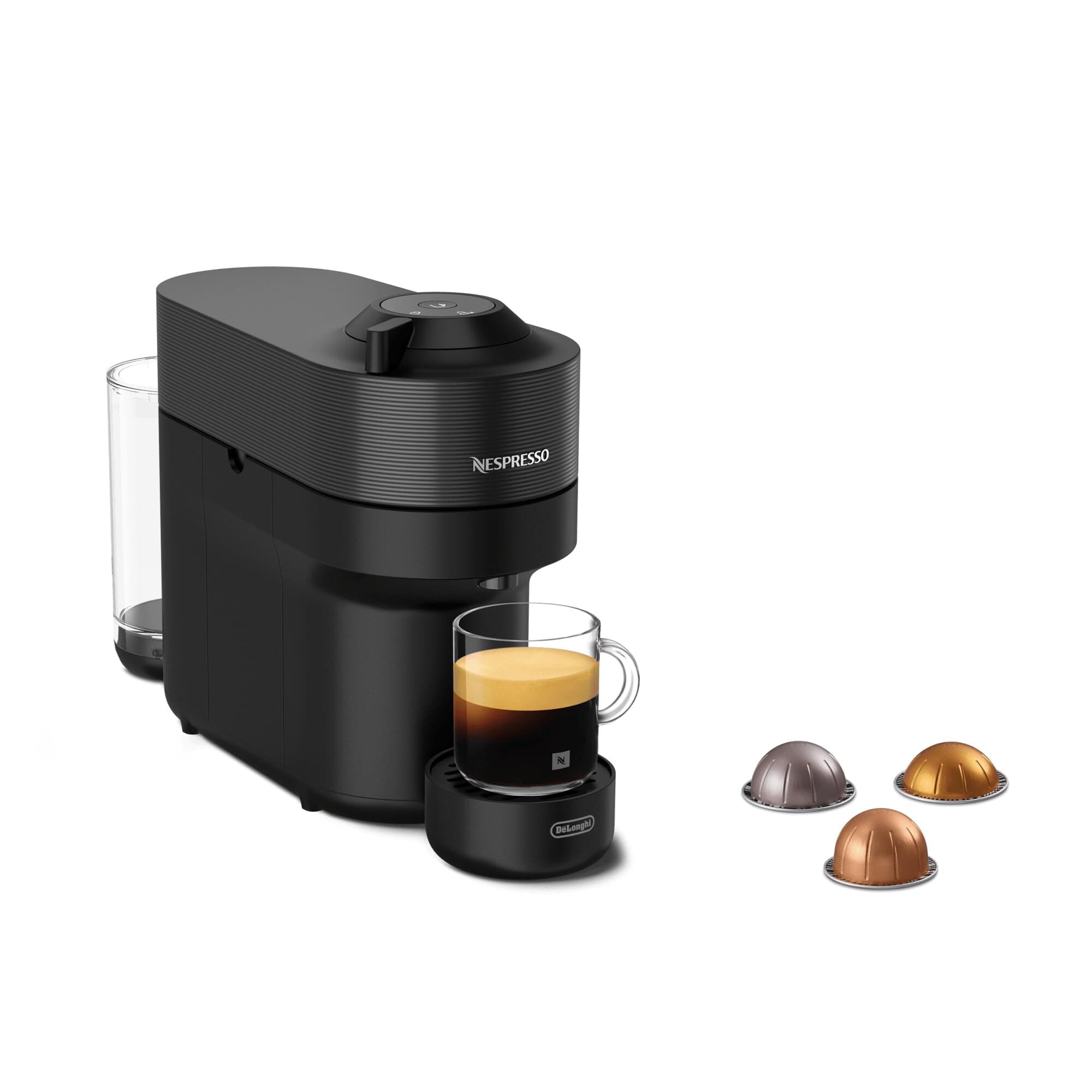Magimix Vertuo Pop Automatic Capsule Maker for American, Decaffeinated and Espresso in Licorice Black