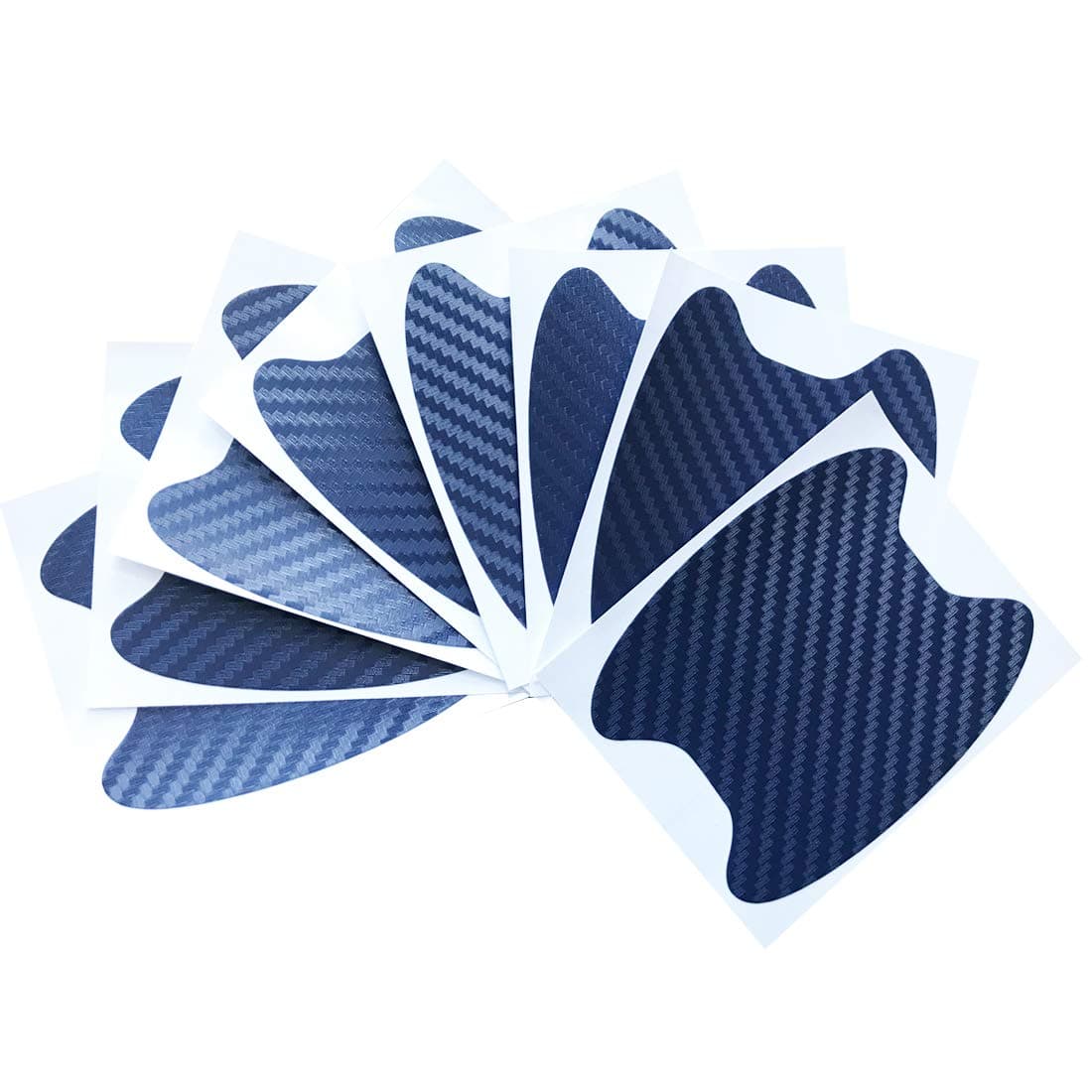 Rodway 8pcs Universal 3D Carbon Fiber Car Door Handle Scratch Protector Sticker Auto Door Guard Sticker Scratch Paint Protective Film (Blue)