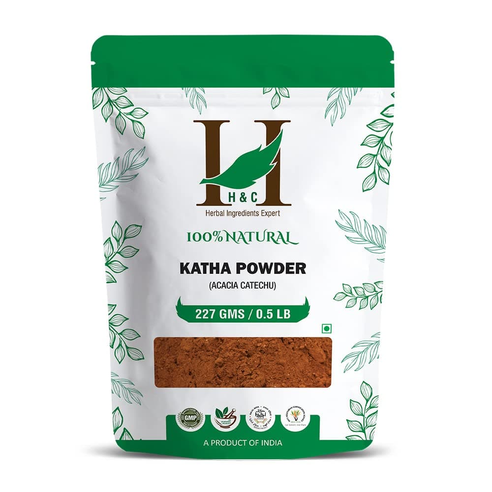 100% Natural Organically Cultivated Katha Powder - Acacia Catechu - For Natural Hair Conditioning and coloring - 227 Grams / 0.5 LB / 08 Oz - Processed in FDA registred faciltiy