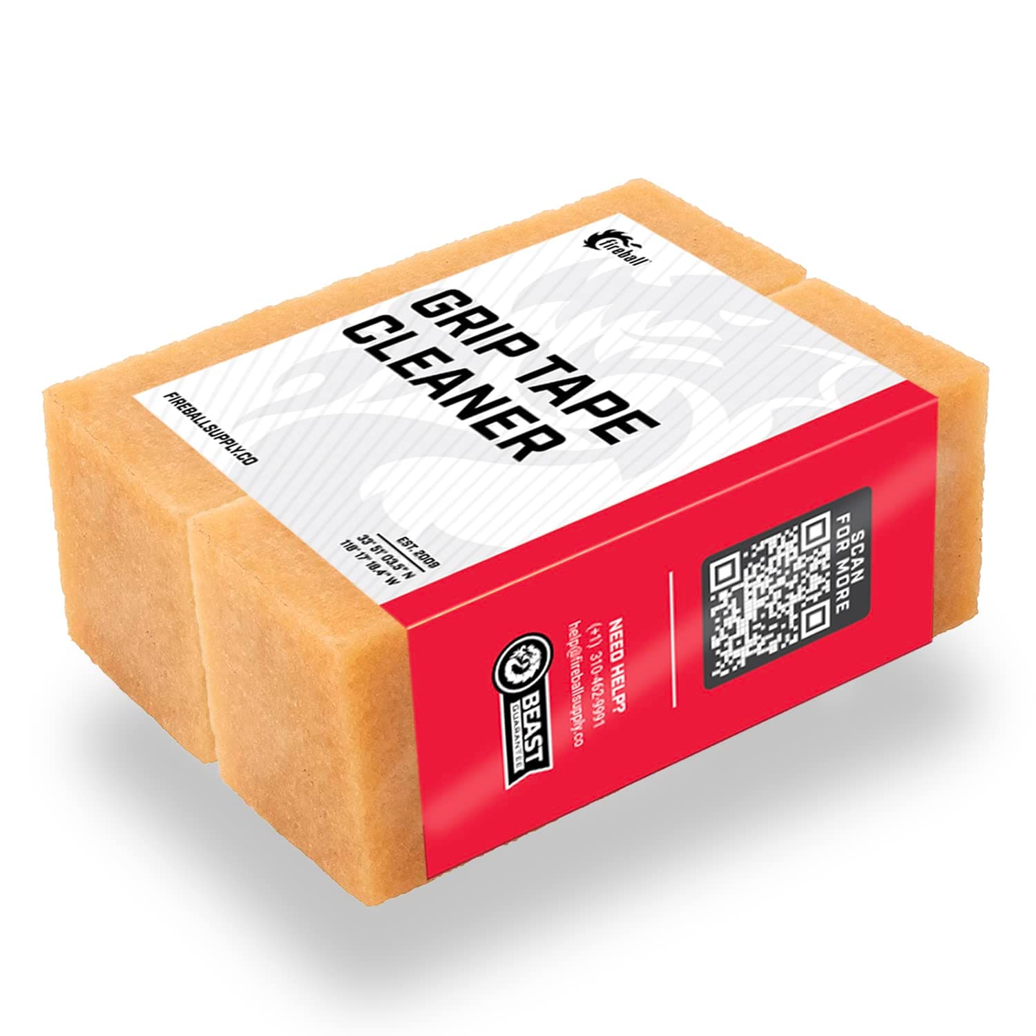 Fireball Grip Tape Cleaner for Skateboards - 2 x Skateboard Grip Gum Griptape Abrasive Cleaning Sticks - Rubber Grip Cleaner Skateboard Accessories for Boys & Girls