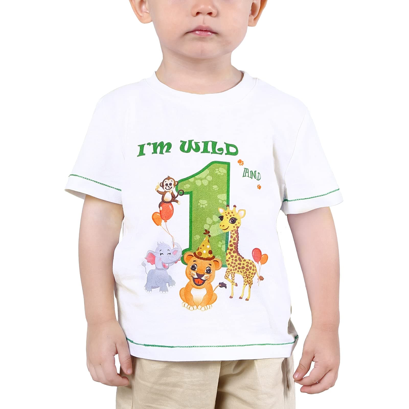 WAWSAMWild One Birthday Boy Shirt I’m Wild and 1 Year Old Boy Birthday T-Shirt First Birthday Boy Outfit