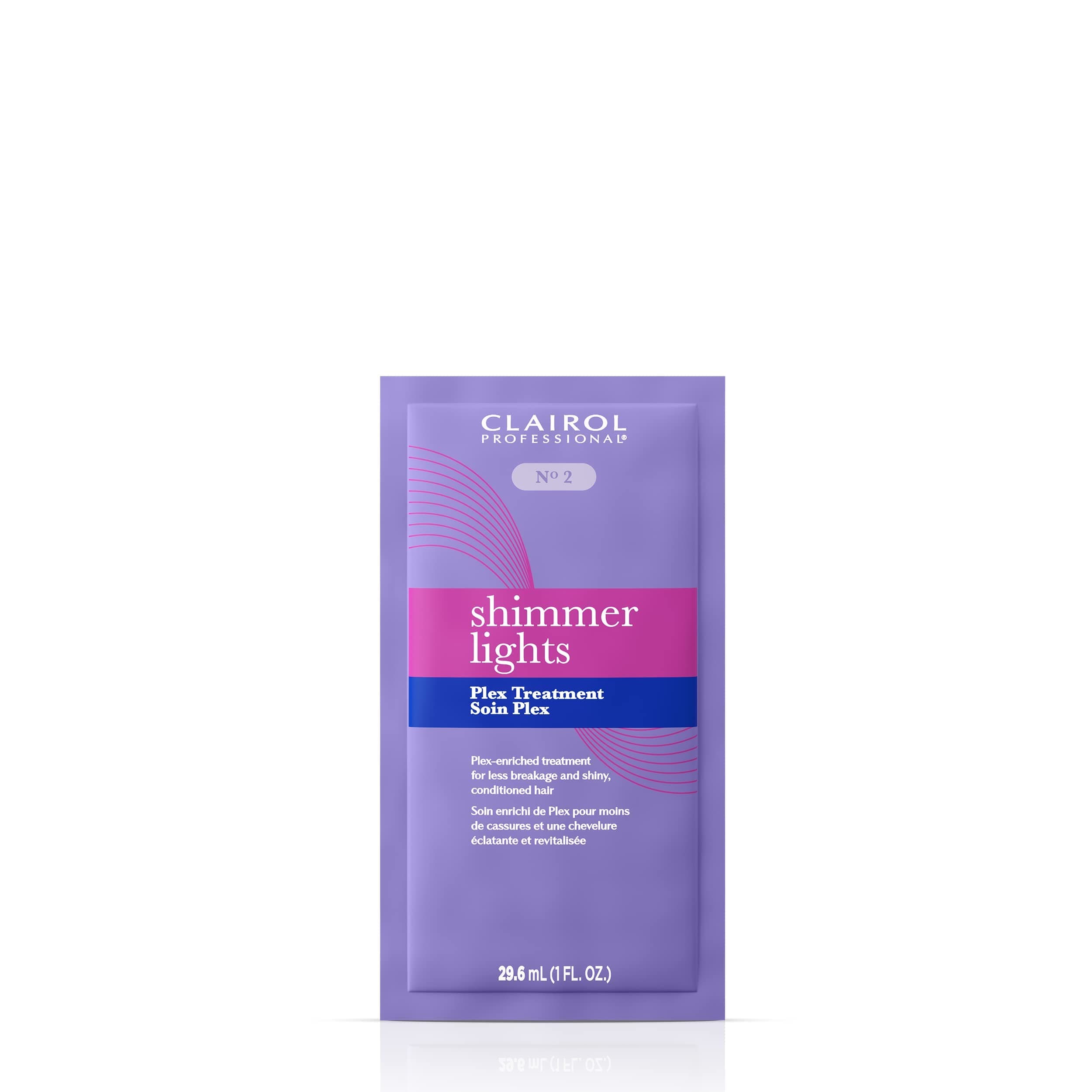 Clairol Professional Shimmer Lights Violet Plex Lightener No1 and Strengthening Plex Treatment No2 for Cool Blonde Hair Lightening Results with Less Breakage* and Shiny, Anti-Brass Results