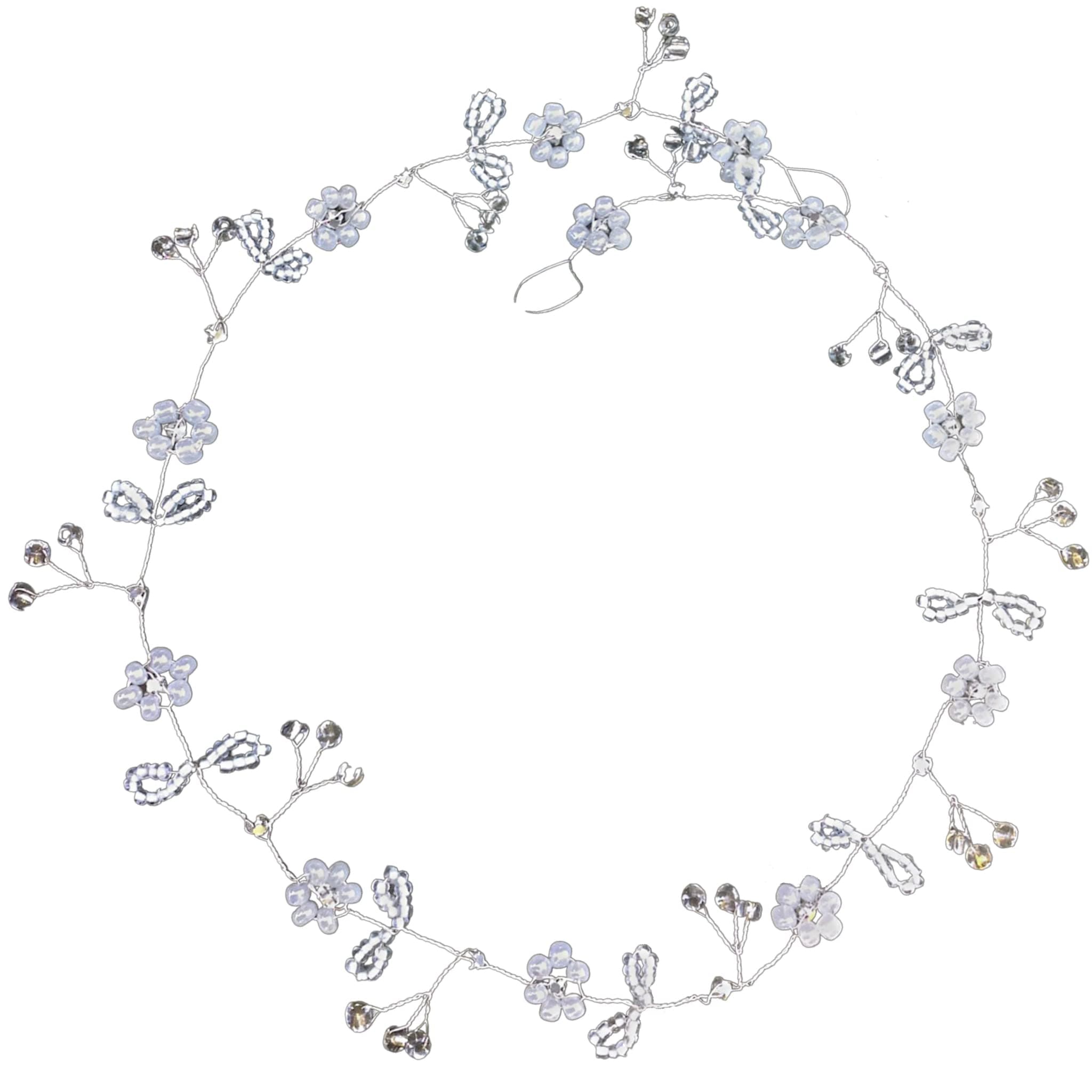 Elegant Wedding Headband- Diamante silver flower Hair crown- bridal hair wreath