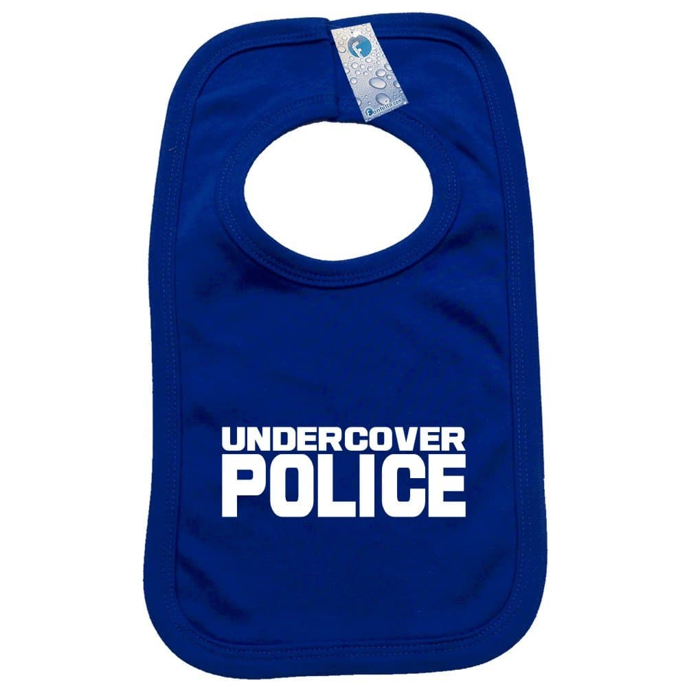 UNDERCOVER POLICE PULLOVER BABY BIBS – Doubled Layered - (Royal Blue) - 100% Cotton Baby Newborn Toddler Perfect Gear Clothing Boy Girl Mum Dad Mummy Daddy Grow Gift Custom Present Birthday Christenin