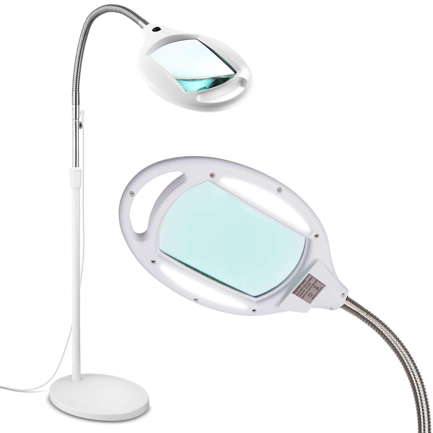 - LightView Pro Magnifying Glass with Light and Stand, Magnifying Floor Lamp with Sturdy Weighted Base for Facials, Lash Estheticians, Bright LED Work Light for Sewing, Crafts