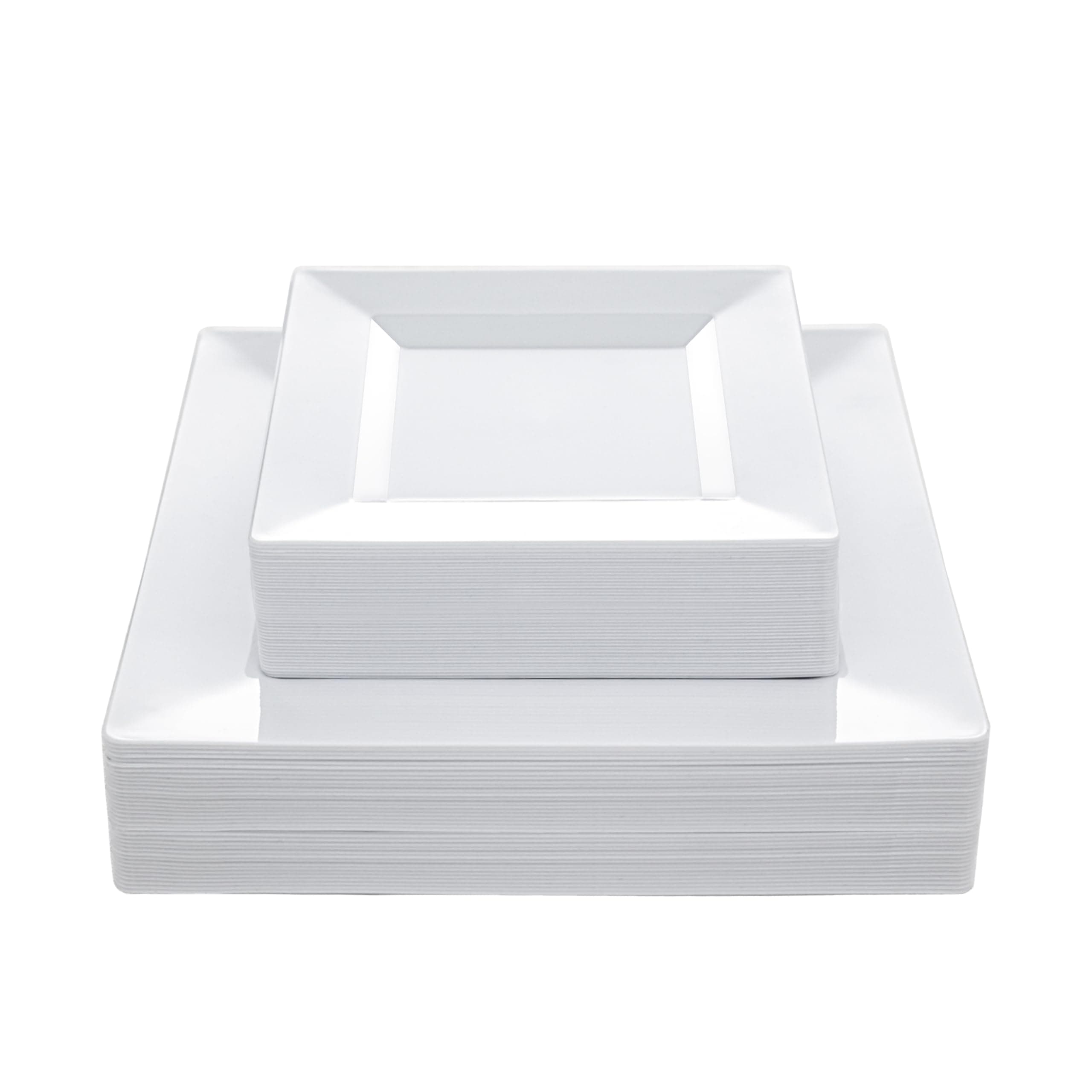 White Square Plastic Plates