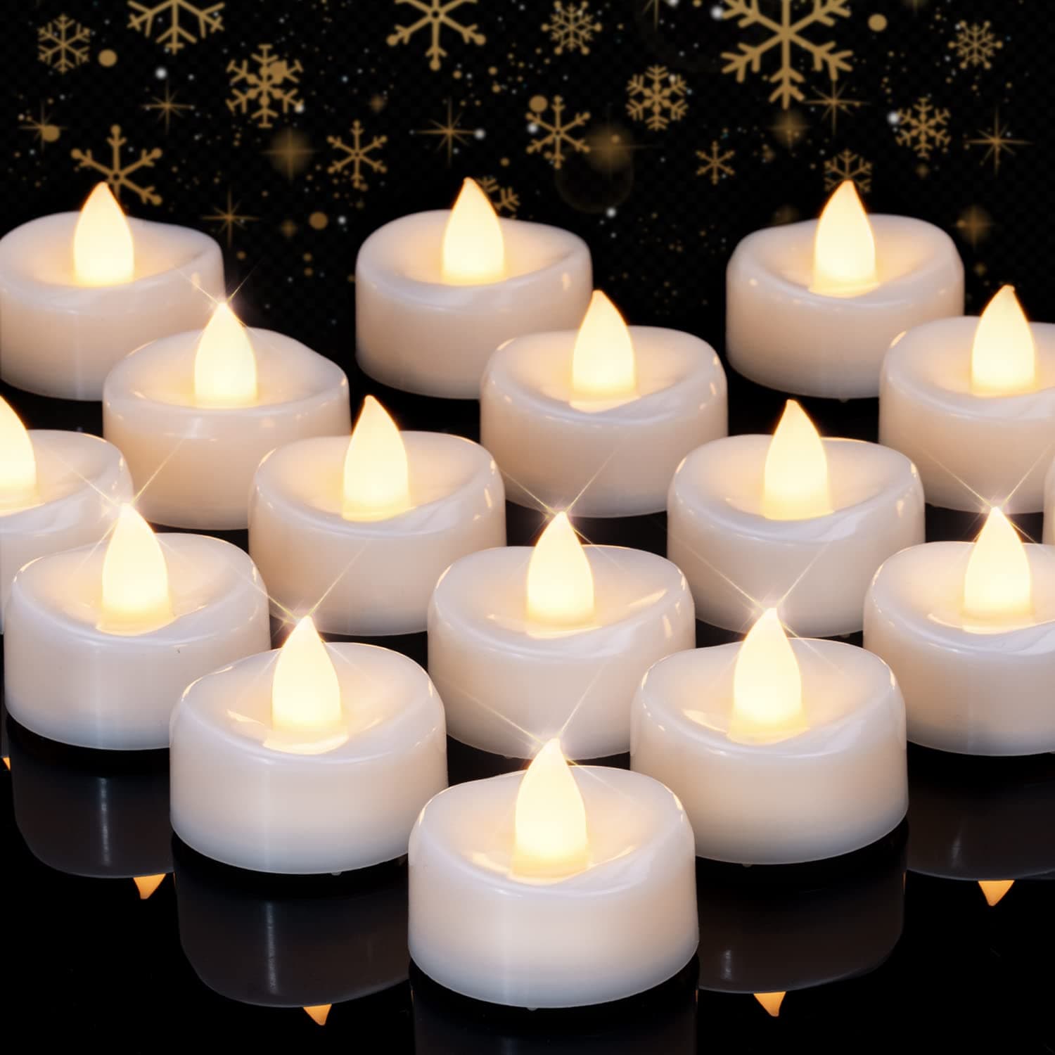 merrynights LED Candles, Tea Lights Candles Battery Operated Bulk, 100PCS Long-Lasting 200 Hours Flameless Tealight Candles, Realistic Flickering Wedding Candles for Festival Decor, 1.5'' D X 1.25'' H