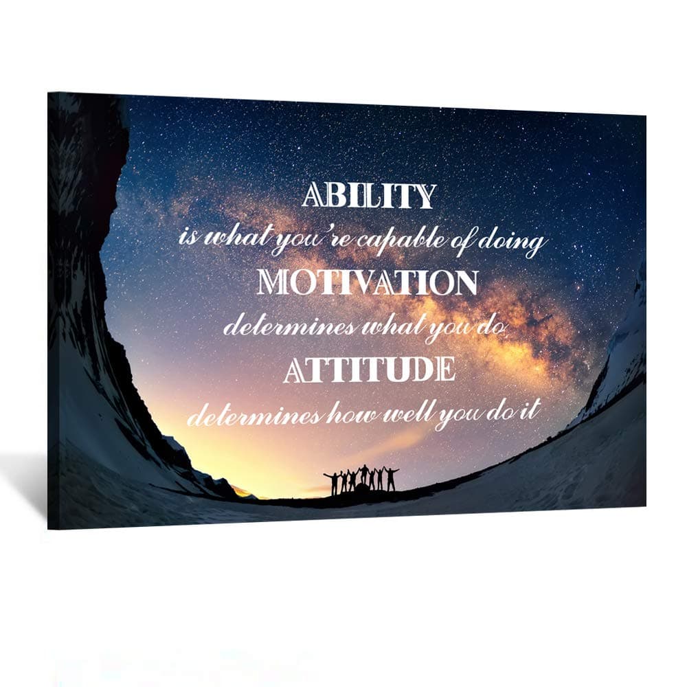 KREATIVE ARTS Large Canvas Quotes Wall Art Ability is What You're Capable of Doing Motivation Attitude Inspirational Saying Posters and Prints Home Decor Decals Family Words Quote 24x36