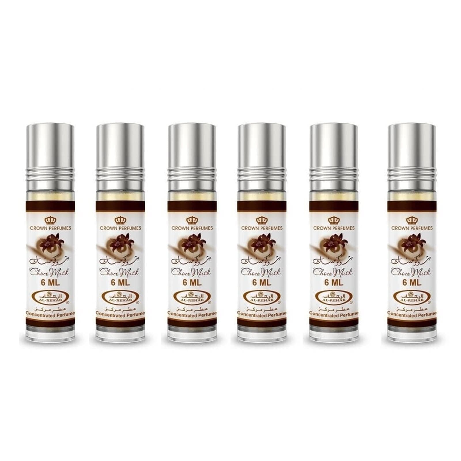 Al-Rehab Choco Musk Concentrated Perfume Rollerball for Unisex, 0.2 Ounce (Pack of 6)