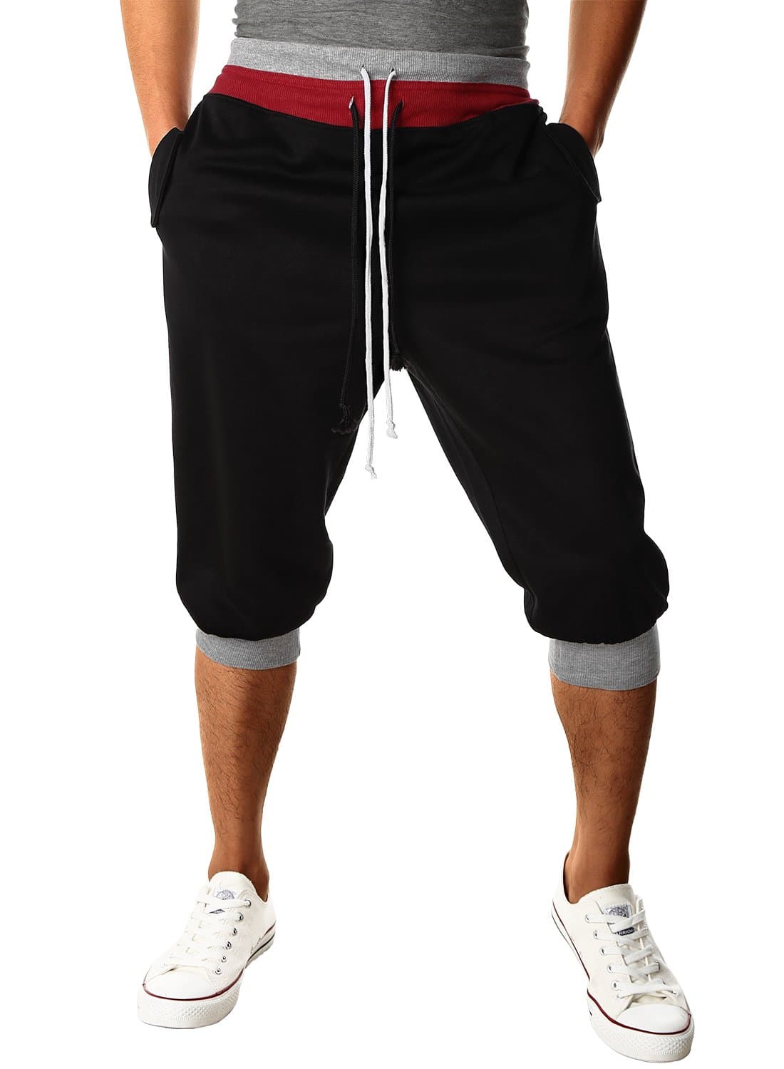 Men's Casual Sports Jogging Harem Pants Jersey Sweatpants Black S