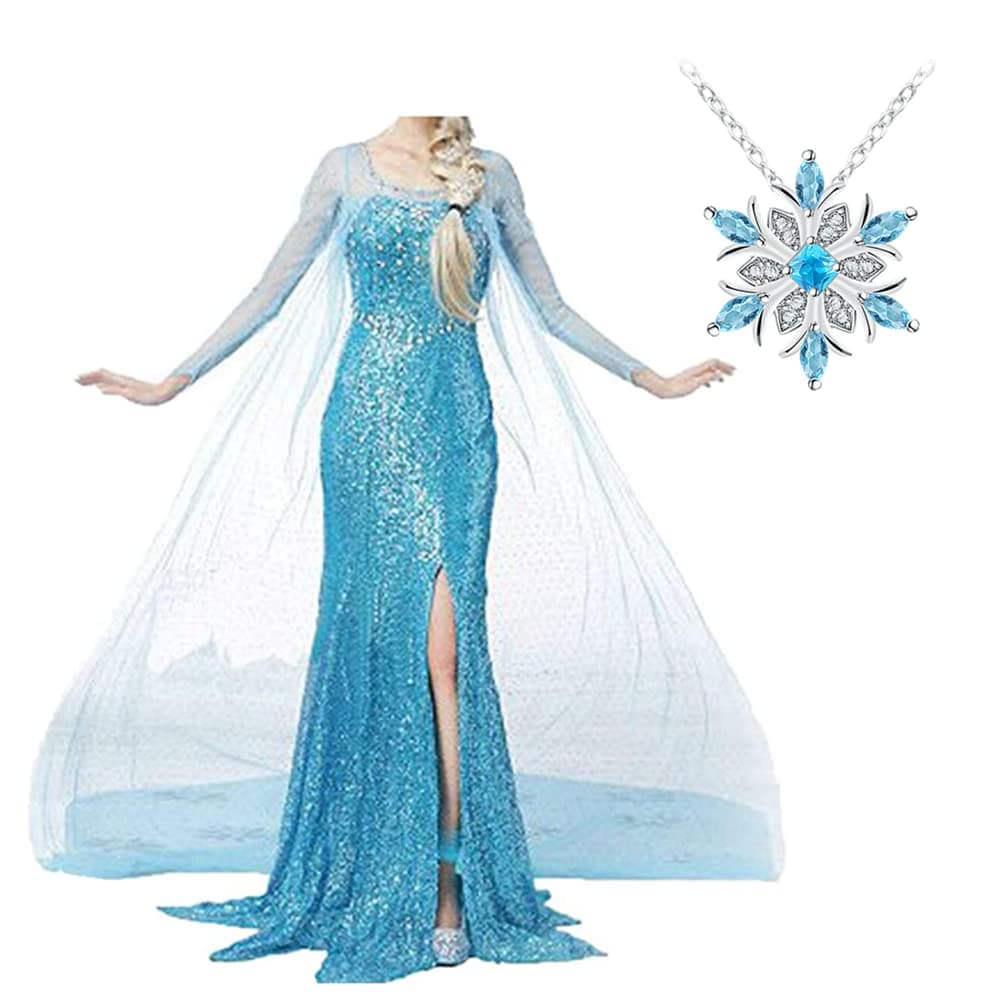 Princess Elsa Dress for Women Fancy Party Elsa Costume Halloween Cosplay Halloween Chiristmas