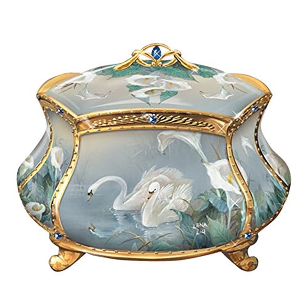 Bradford The Exchange Everlasting Love Swan Musical Trinket Box by Lena Liu