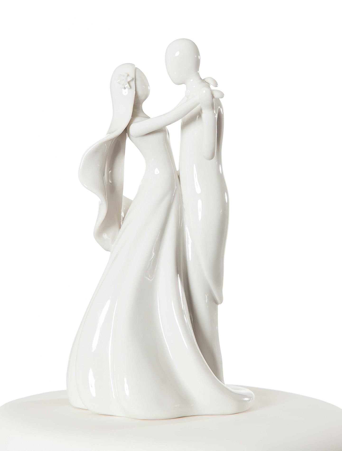 Wedding Collectibles White Porcelain Couple Wedding Cake Topper