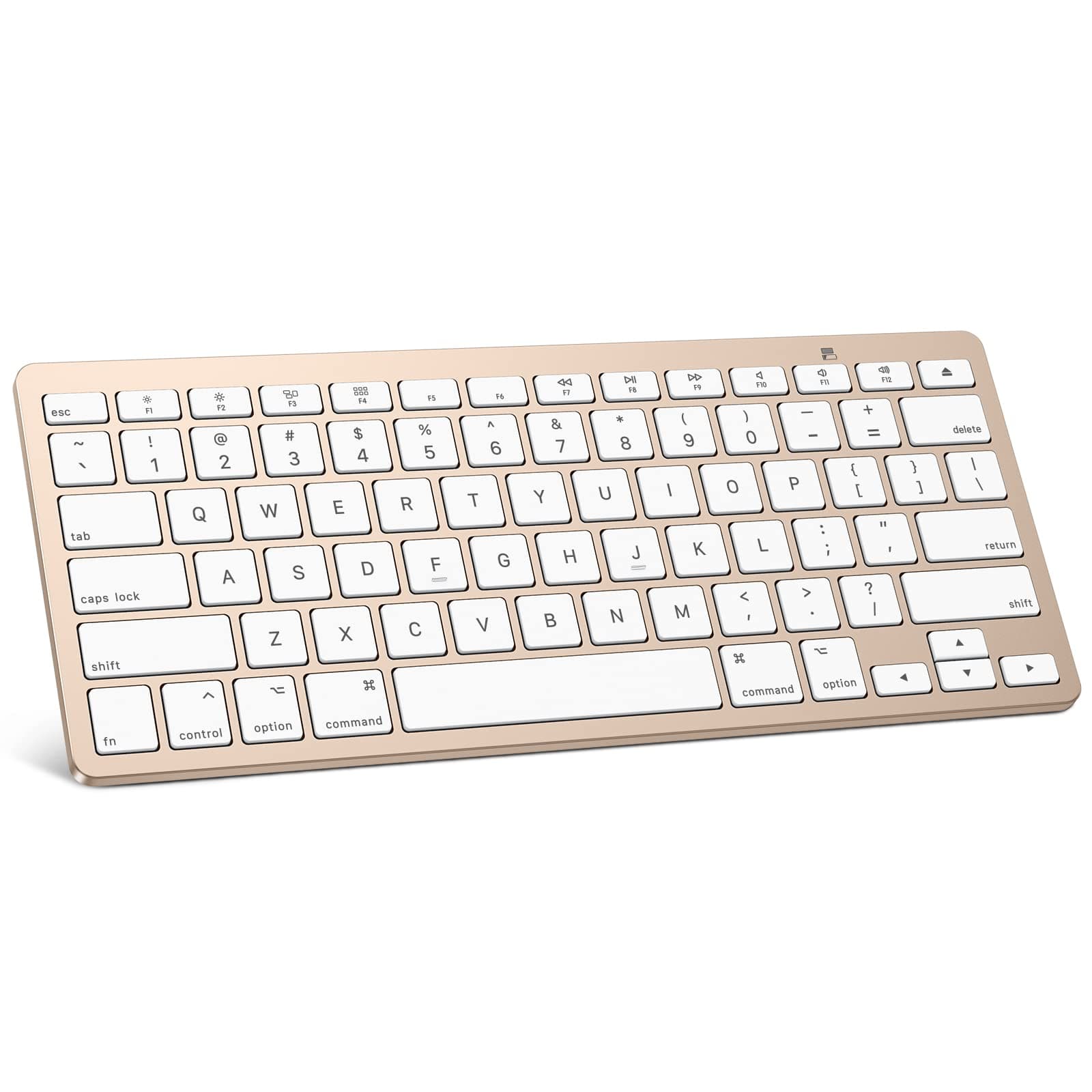 OMOTONBluetooth Keyboard Compatible with Mac, Compact Wireless Keyboard Compatible with MacBook Pro/Air, iMac, iMac Pro, Mac Mini/Pro Laptop and PC, Gold