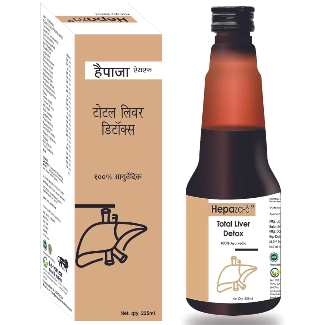Hepaza-6 Liver Detox Syrup Liver Tonic Fatty Liver Tonic Liver Cleanse Tonic Liver Detox Ayurvedic Herbal Liver Detox Supplement 225Ml (pack of 1)