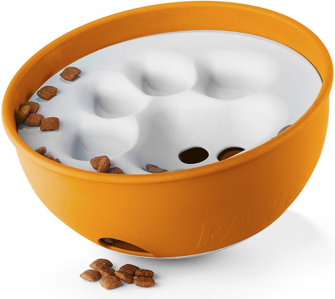 PAW5 Rock 'N Bowl Puzzle Feeder Dog Bowl - Fun Interactive Enrichment Dog Dish - Slow Feeder for Dogs - Stops Bloating - BPA and Phthalate-Free Plastic Made in The USA