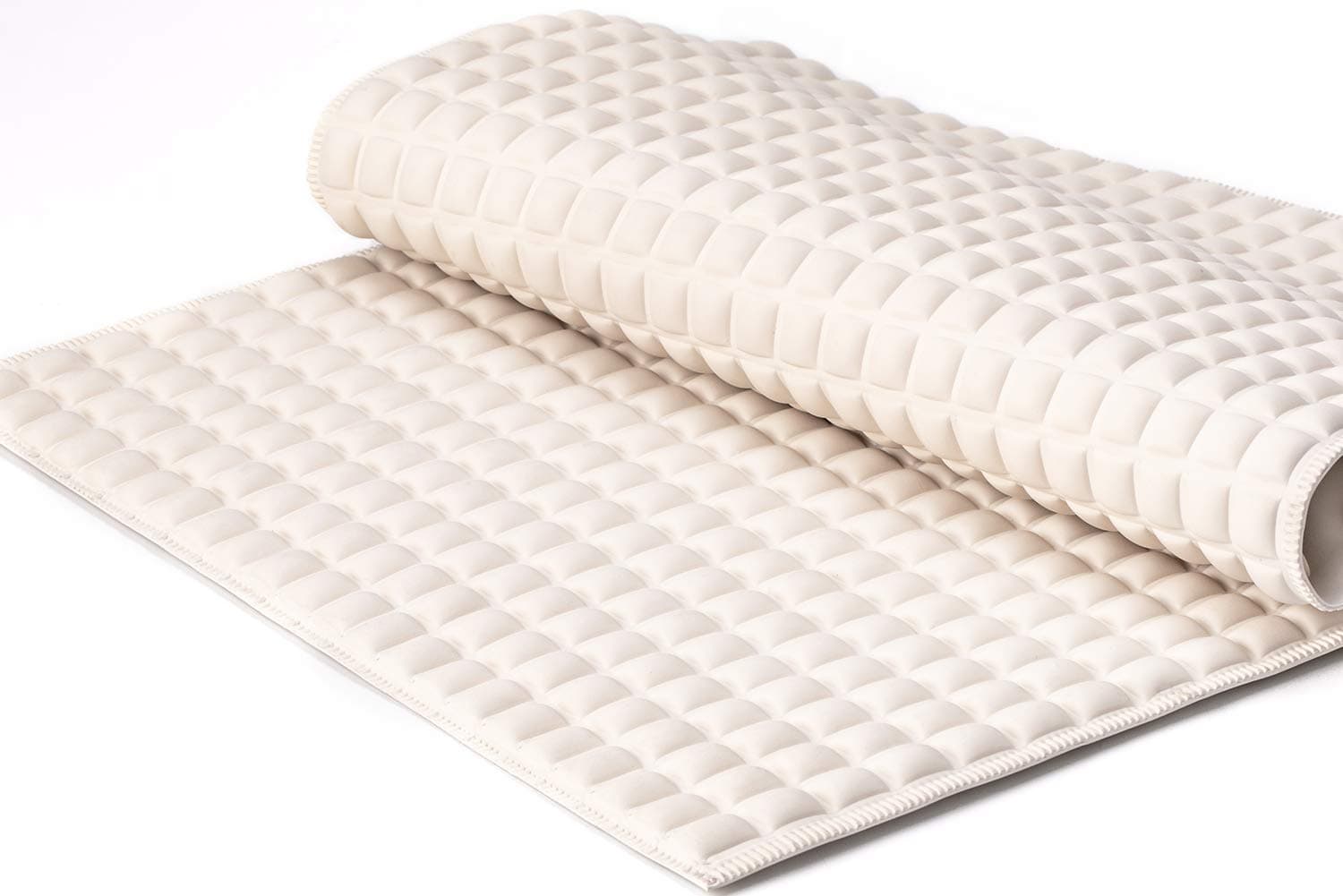 BOWERBIRD Premium Comfort & Safety Bathtub Mat: 800+ Air-Filled Cells for Cloud-Like Softness & Cushioned Support | Non-Slip Design for Sensitive Feet, Reduces Fatigue, Natural Rubber (Cream