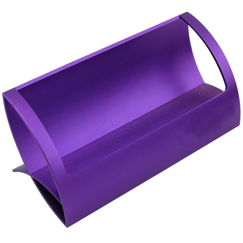 CellCase Desktop Innovative/Creative Q Shape Stainless Steel Business Name Card Holder (Purple)