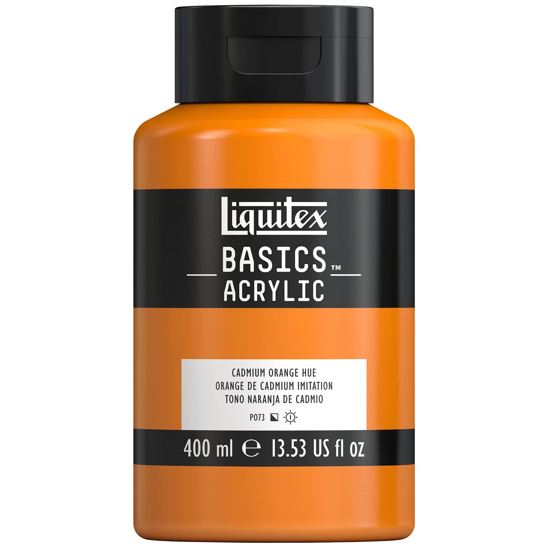Liquitex BASICS Acrylic Paint, 400ml (13.5-oz) Bottle, Cadmium Orange Hue
