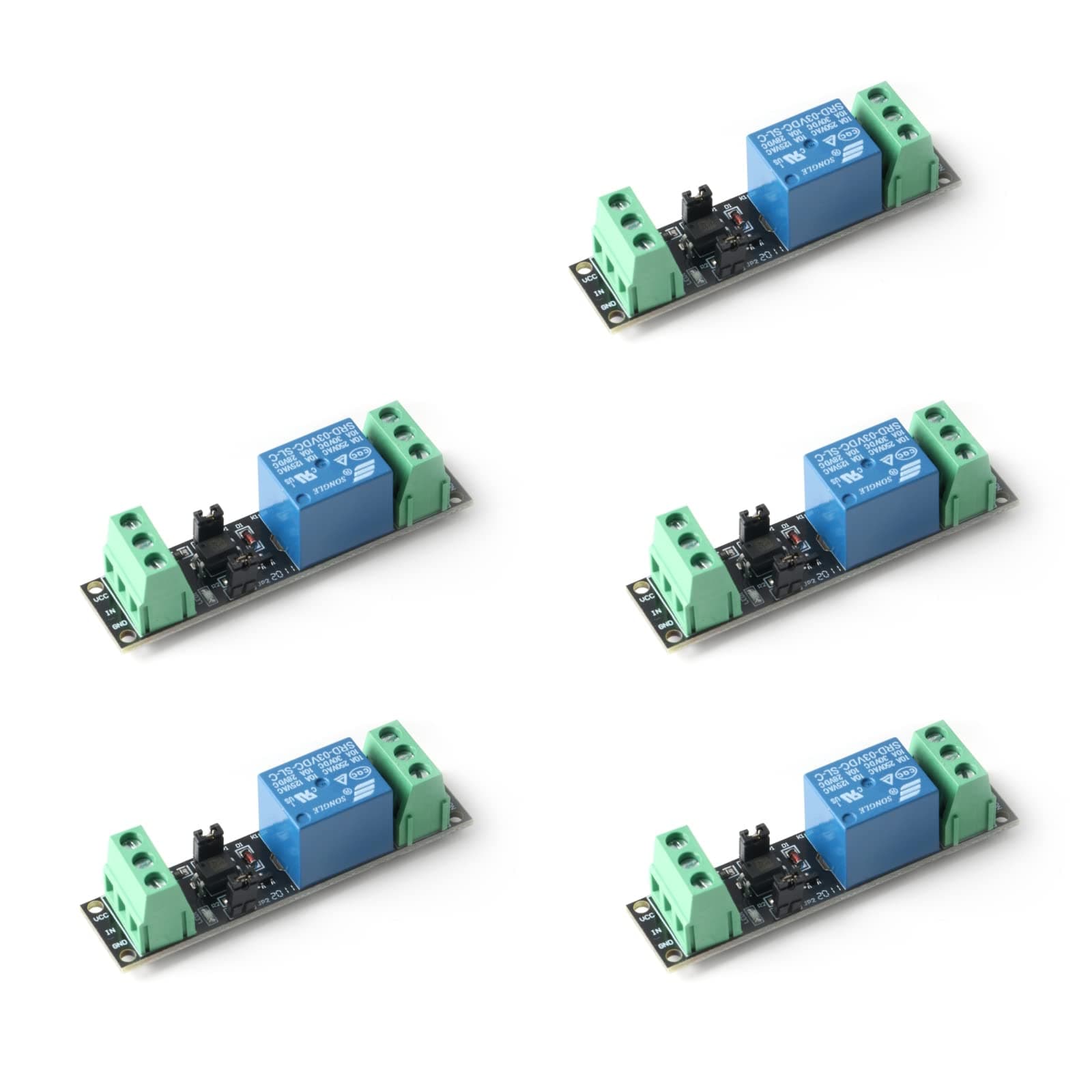 5Pcs 1 Channel DC 3V/3.3V Power Relay Module 3V Relay Switch Module with Optocoupler Relay Module Isolated Drive Control Board 10A 250VAC 10A 30VDC Control Development Board