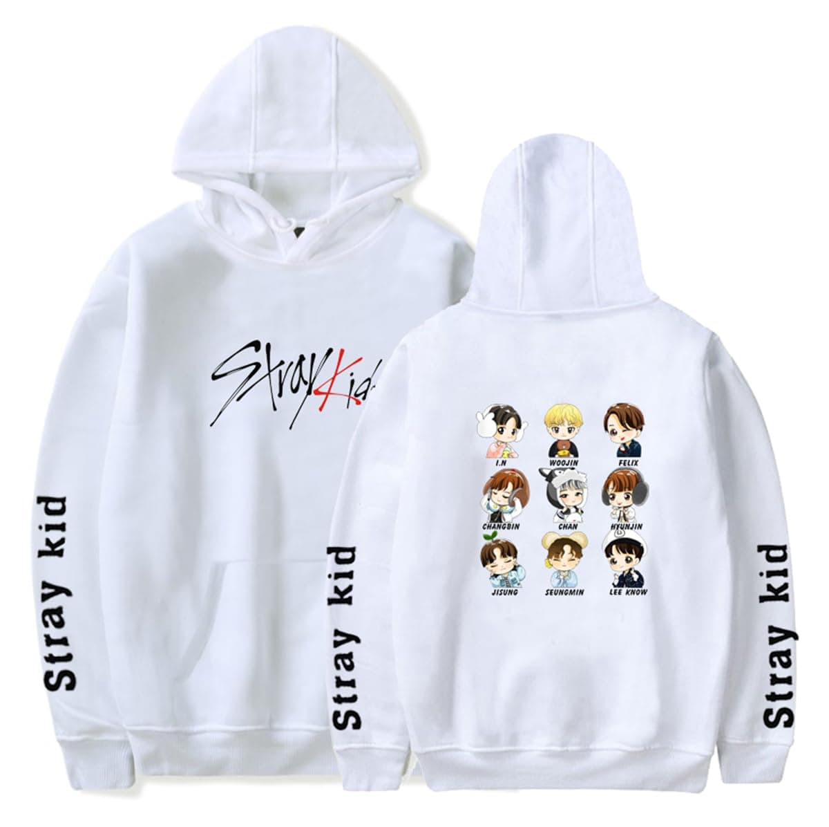 Xkpopfans Kpop Strayk Hoodie Felix Jisung Woojin Bangchan Sweater Jacket for Women Men