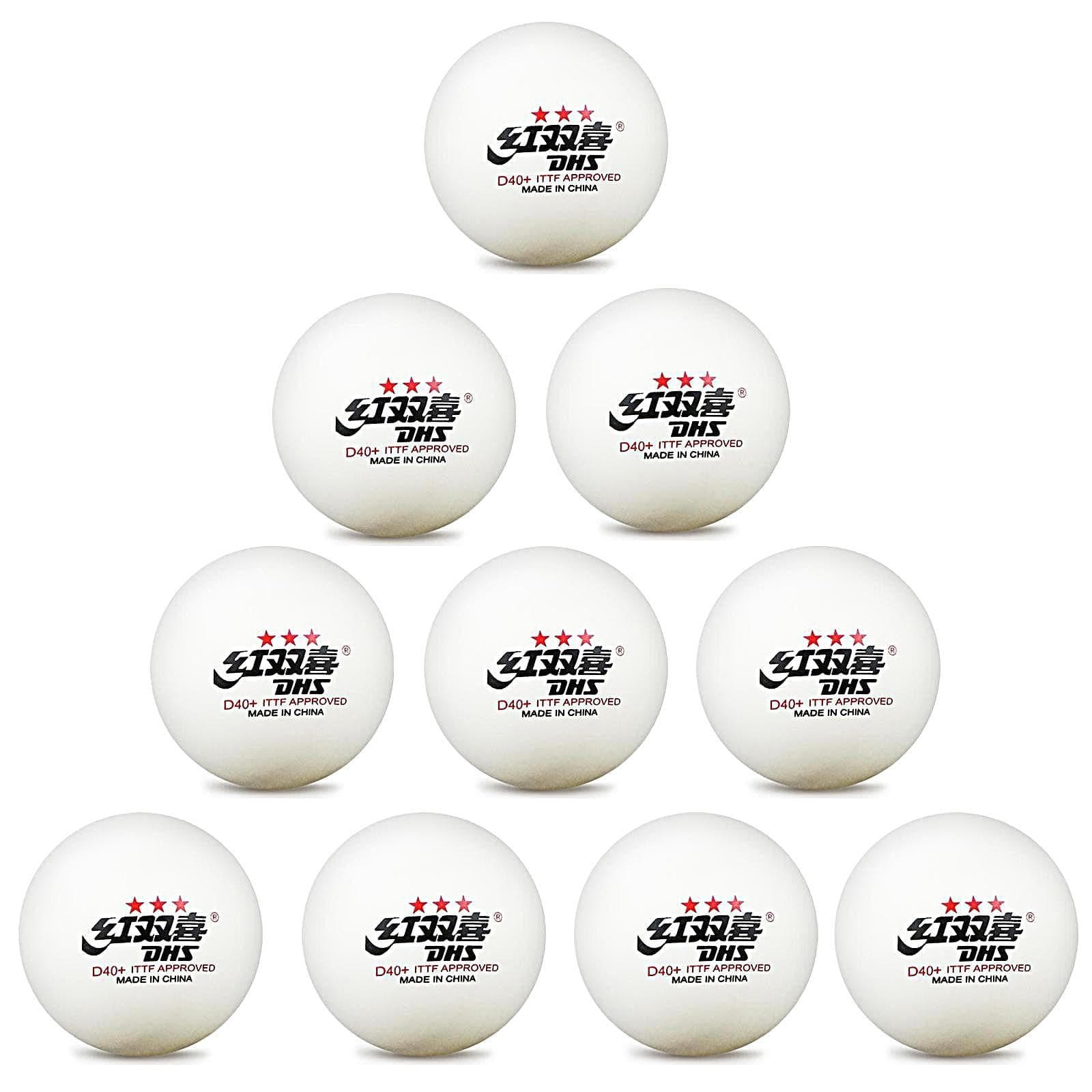AMIRDE DHS 3-Star Premium 40+ Table Tennis Balls White Ping Pong Balls Tournament-Level 40+ ABS Professional Perfect Sphere for Perfect Spin, Excellent Accuracy, Reliable Bounce