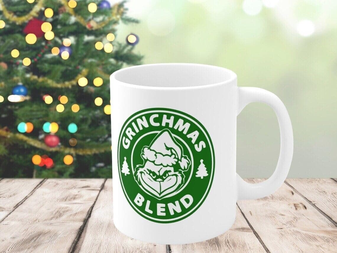 Grinchmas Blend Ceramic Mug, Grinch Coffee Mug, Merry Grinchmas Coffee Mug Printed Coffee and Tea Ceramic Mug- 320 ML Ceramic Coffee Mug 4211