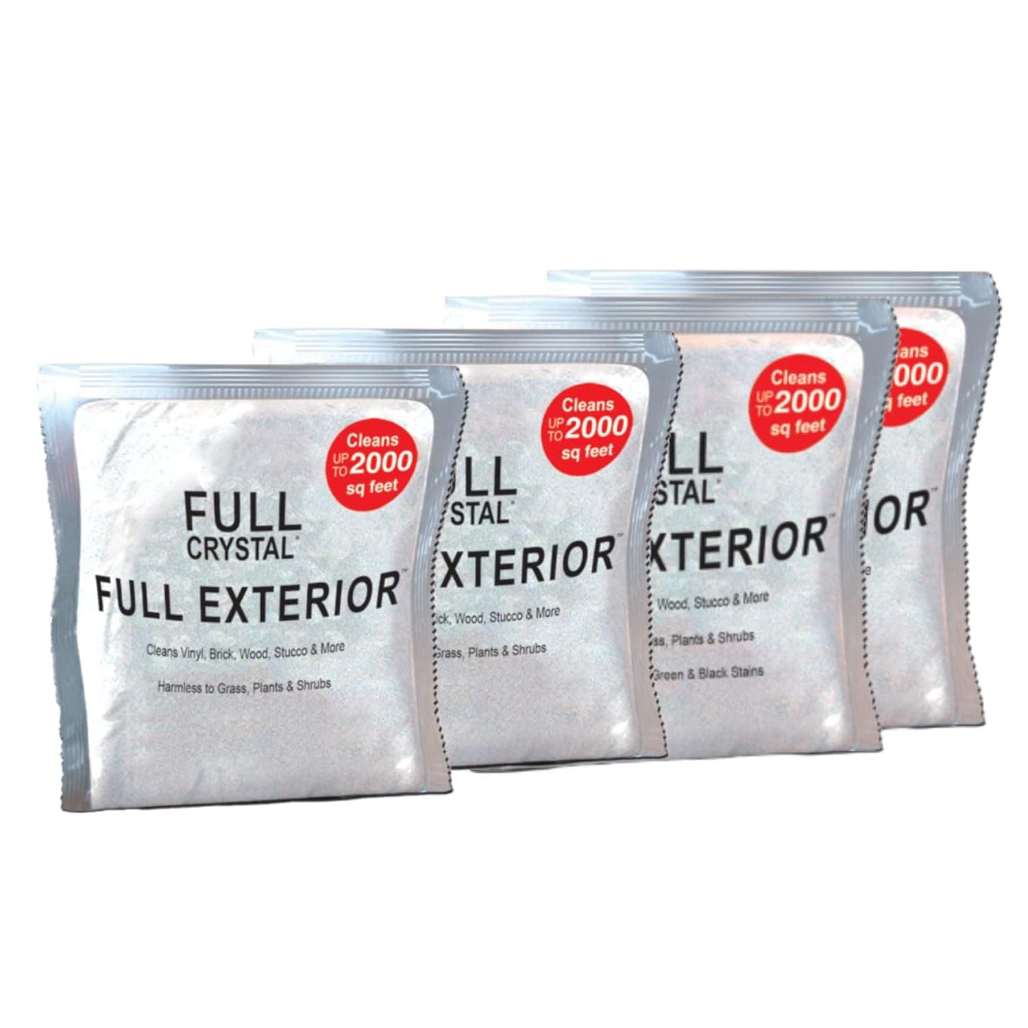 Full Exterior Refill Kit - Crystal Powder Outdoor Cleaner Packets Non-Toxic, No Scrub, No Rinse Cleaning Solution 16 oz