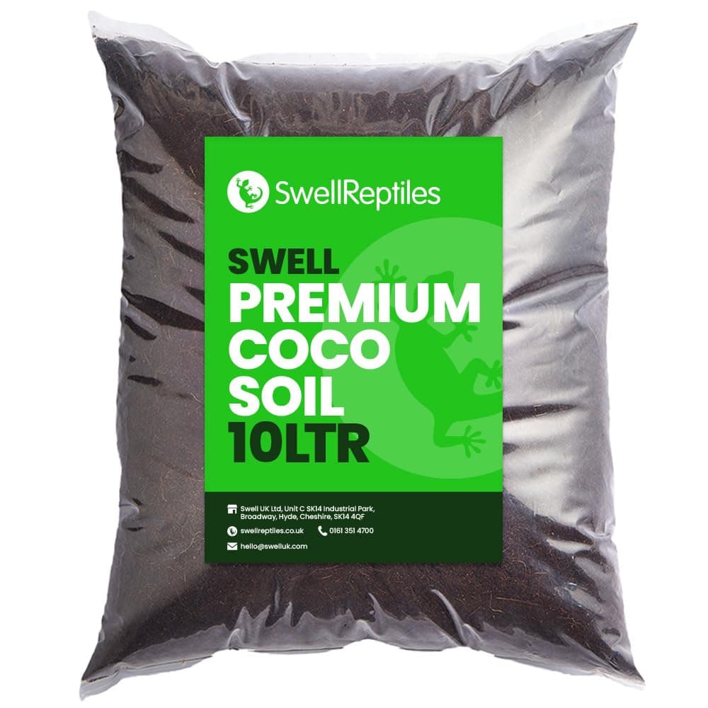 Swell Coco Soil Reptile Substrate | 10 Litre Bag | Made From Coconut Coir Fibre | Loose Coco Fibre