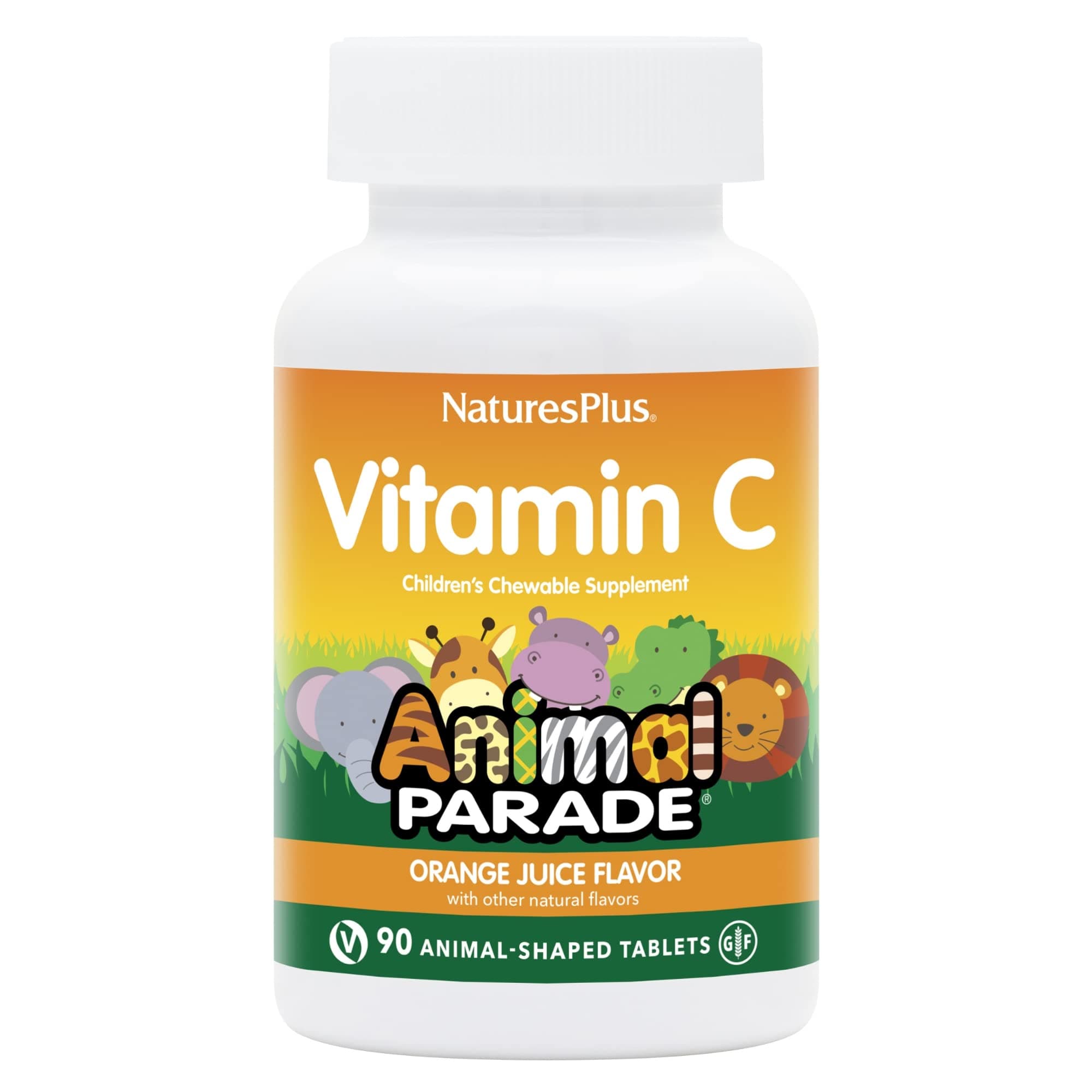 Natures Plus Animal Parade Vitamin C Orange Juice - 90 Chewable Tablets 66886