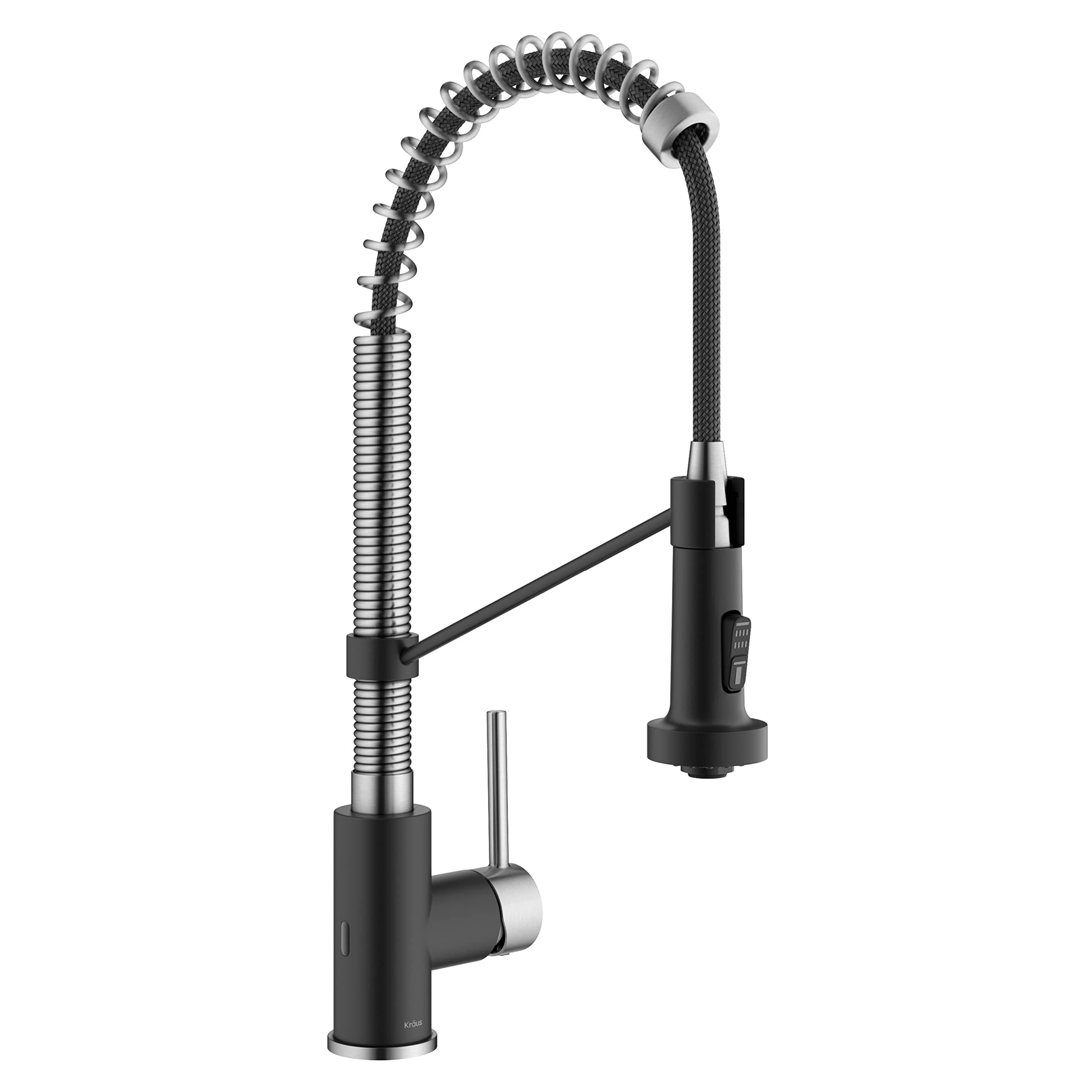 Bolden Touchless Sensor Commercial Style 2-Function Single Handle Pull Down Kitchen Faucet in Spot-Free Stainless Steel/Matte Black, KSF-1610SFSMB
