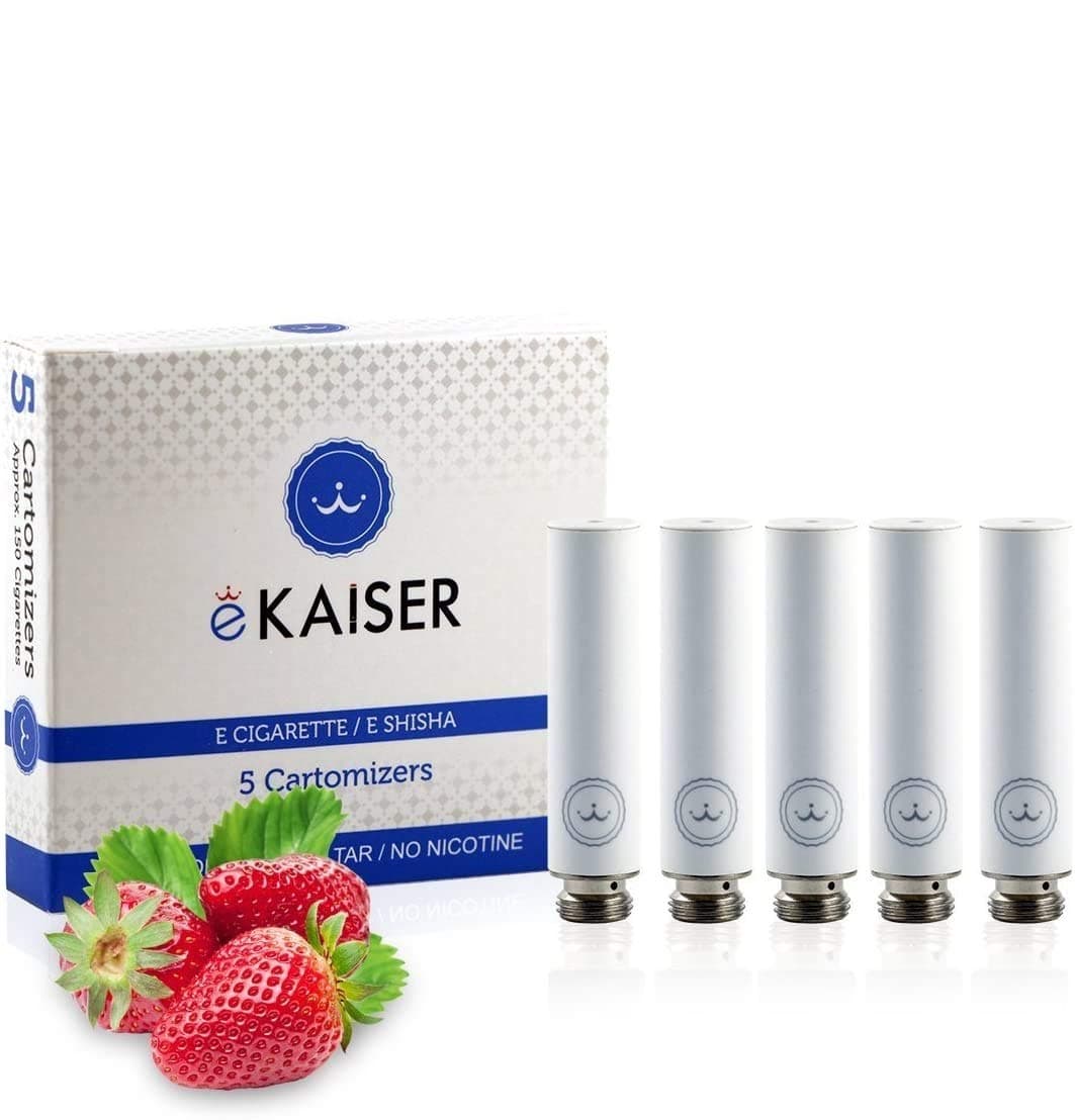 E Shisha E Liquid 5 Pack White Cartomizer Strawberry Flavour E-Cigarette for eKaiser Rechargeable eShisha Cigarette