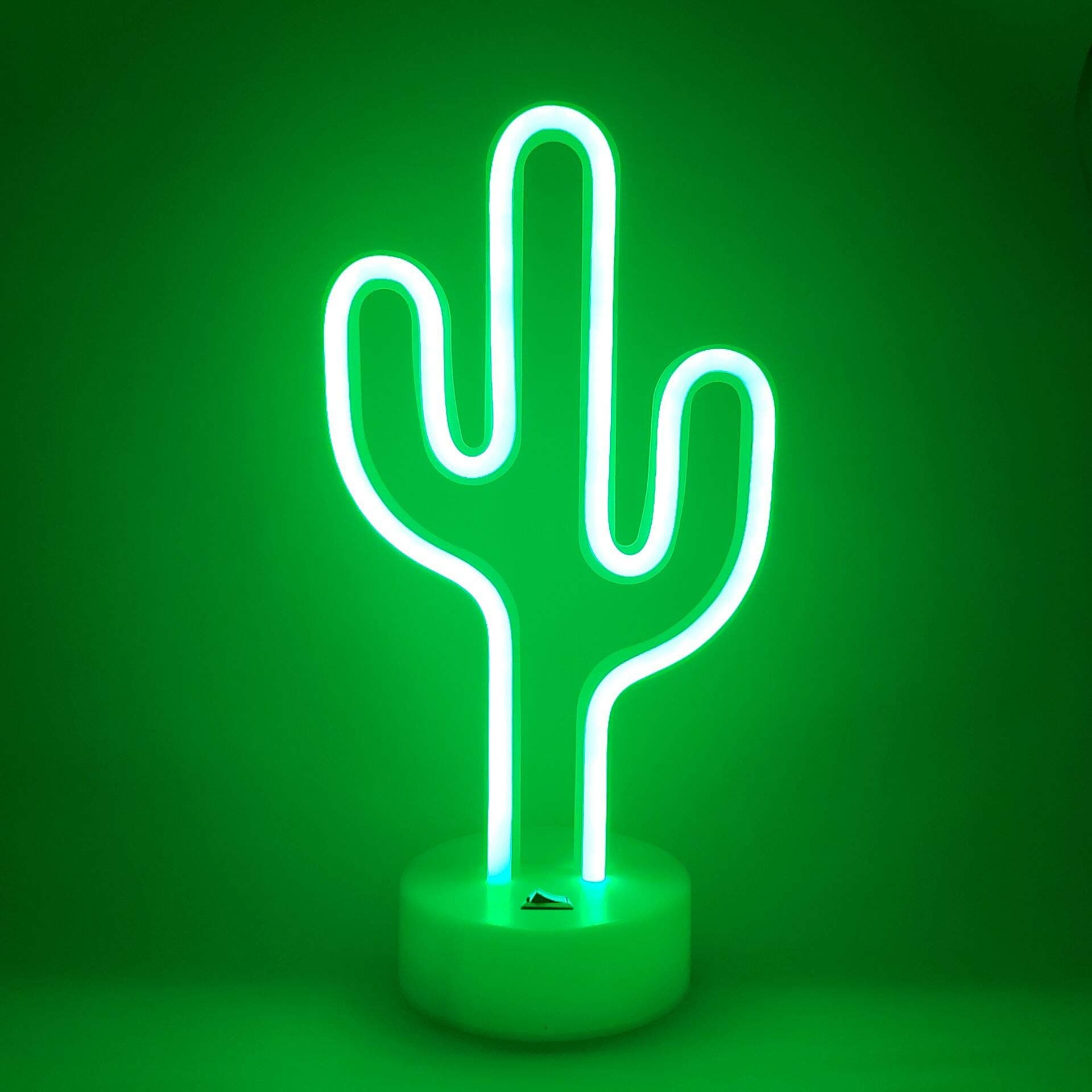 Neon Indoor Night Light, Battery Operated Glowing Neon Decorative Sign LED Light for Room Party Festival Decorations (Cactus)