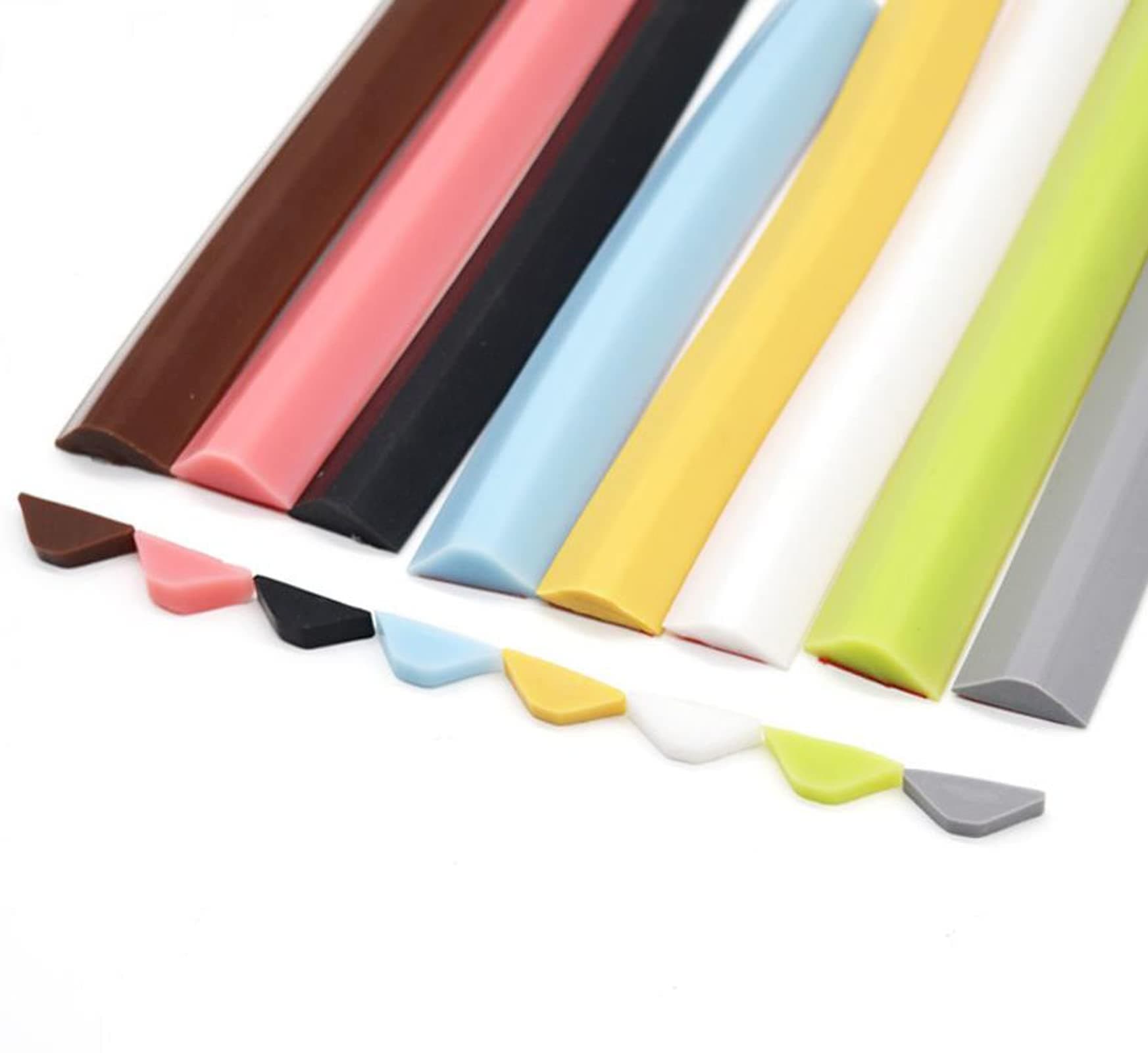 Hm Vicyy Shower Cubicle Seal, Self-Adhesive Shower Water Stop, Silicone Wet Room Floor Seal, Shower Water Stop Waterproof Strip, Bathroom Water Barrier for Wet and Dry Separation