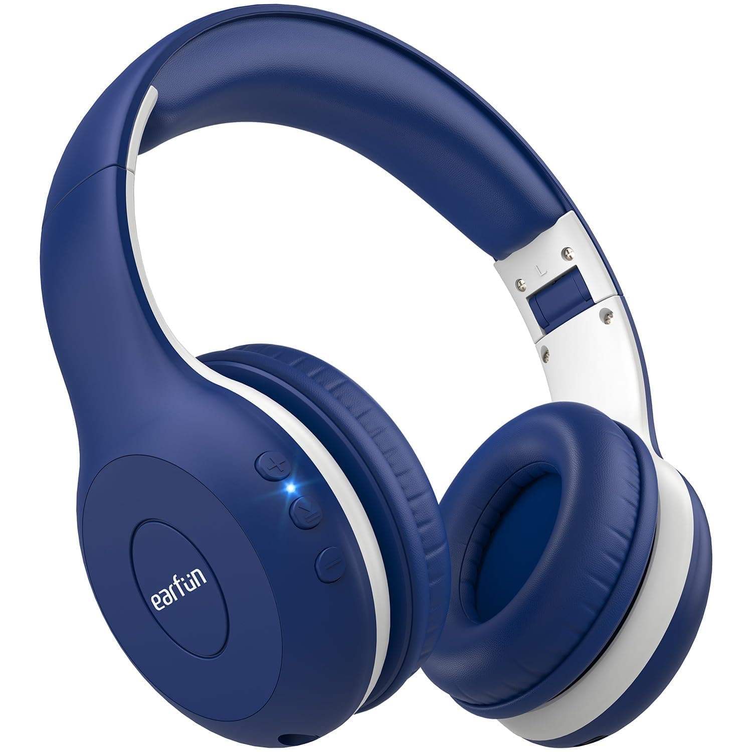 EarFun K2 Kids Bluetooth Headphones, Kids Headphones with Volume Limited, 40H Playtime, Built-in Mic, Stereo Sound, Foldable Over-Ear Headphone for School/Travel/iPad/Tablet, Blue