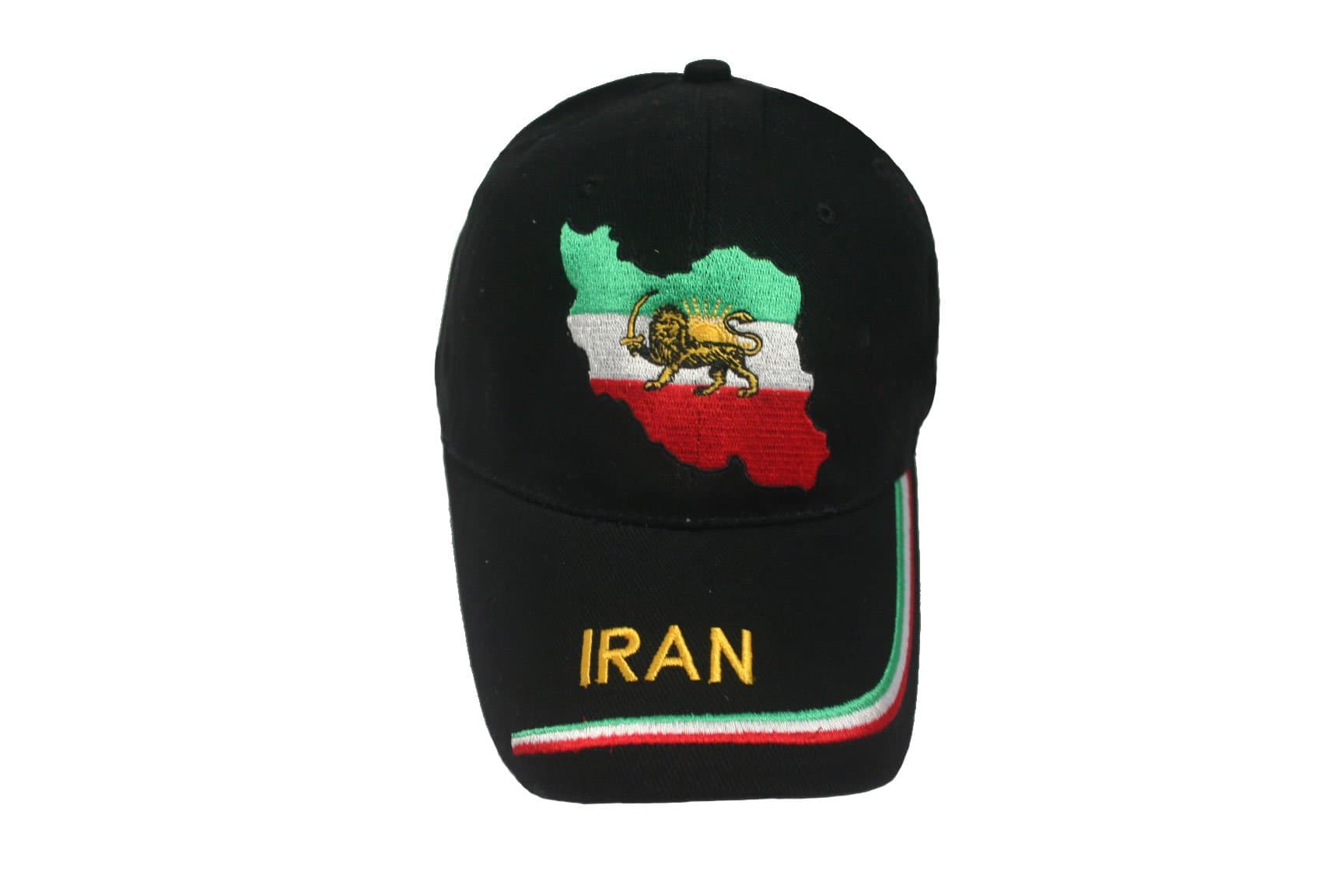 Iran Persian Country Shape Black Embroidered Hat Cap Adult Size New