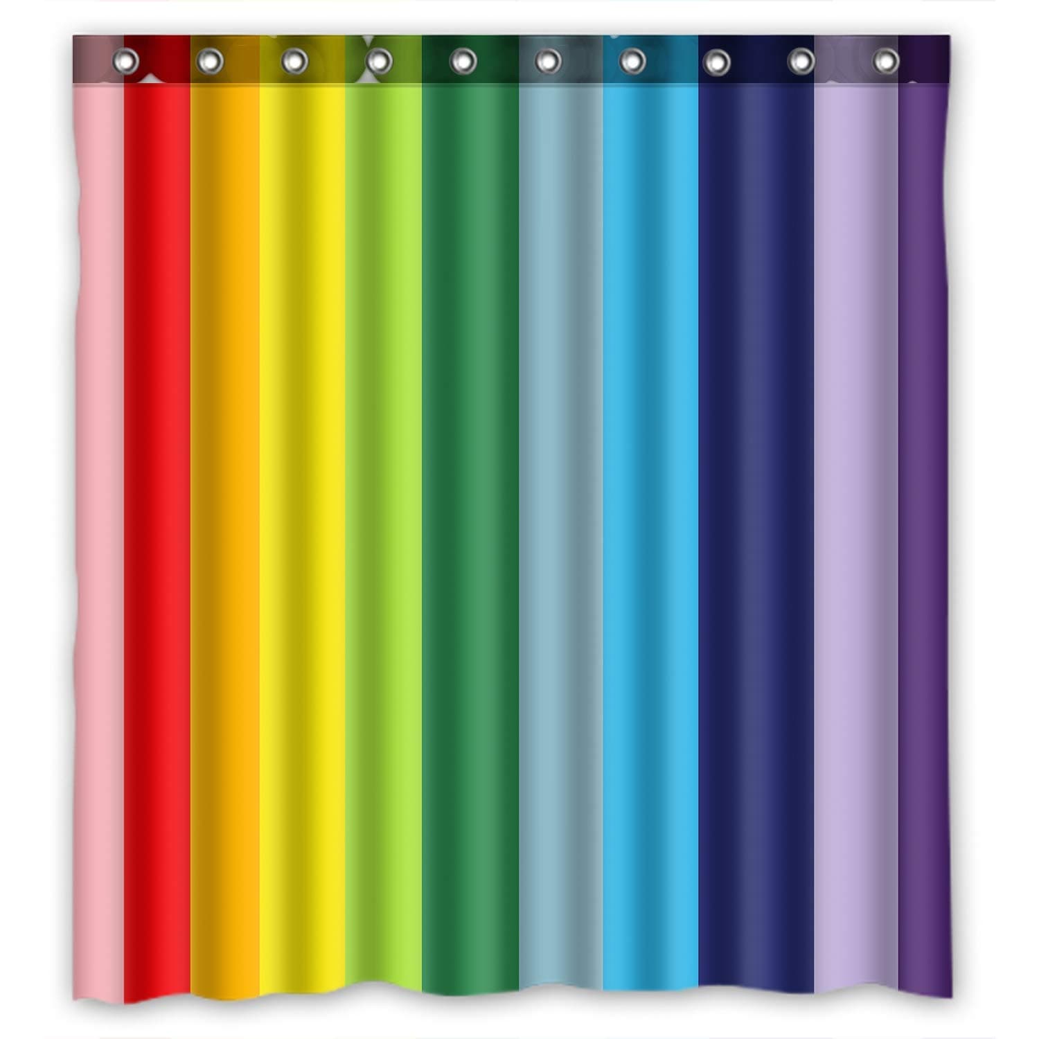 FMSHPON Fresh Simple Abstract Colorful Rainbow Stripes Design Waterproof Polyester Fabric Shower Curtain 60x72 Inches
