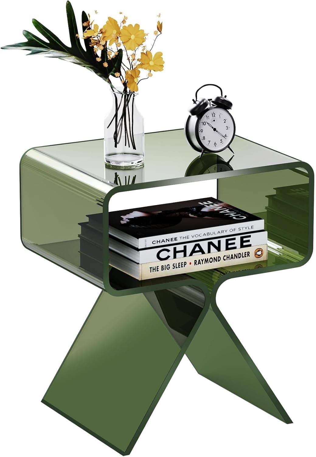 Acrylic Side Table, Bedside Table, for Living Room and Bedroom, Acrylic Tables (Green)