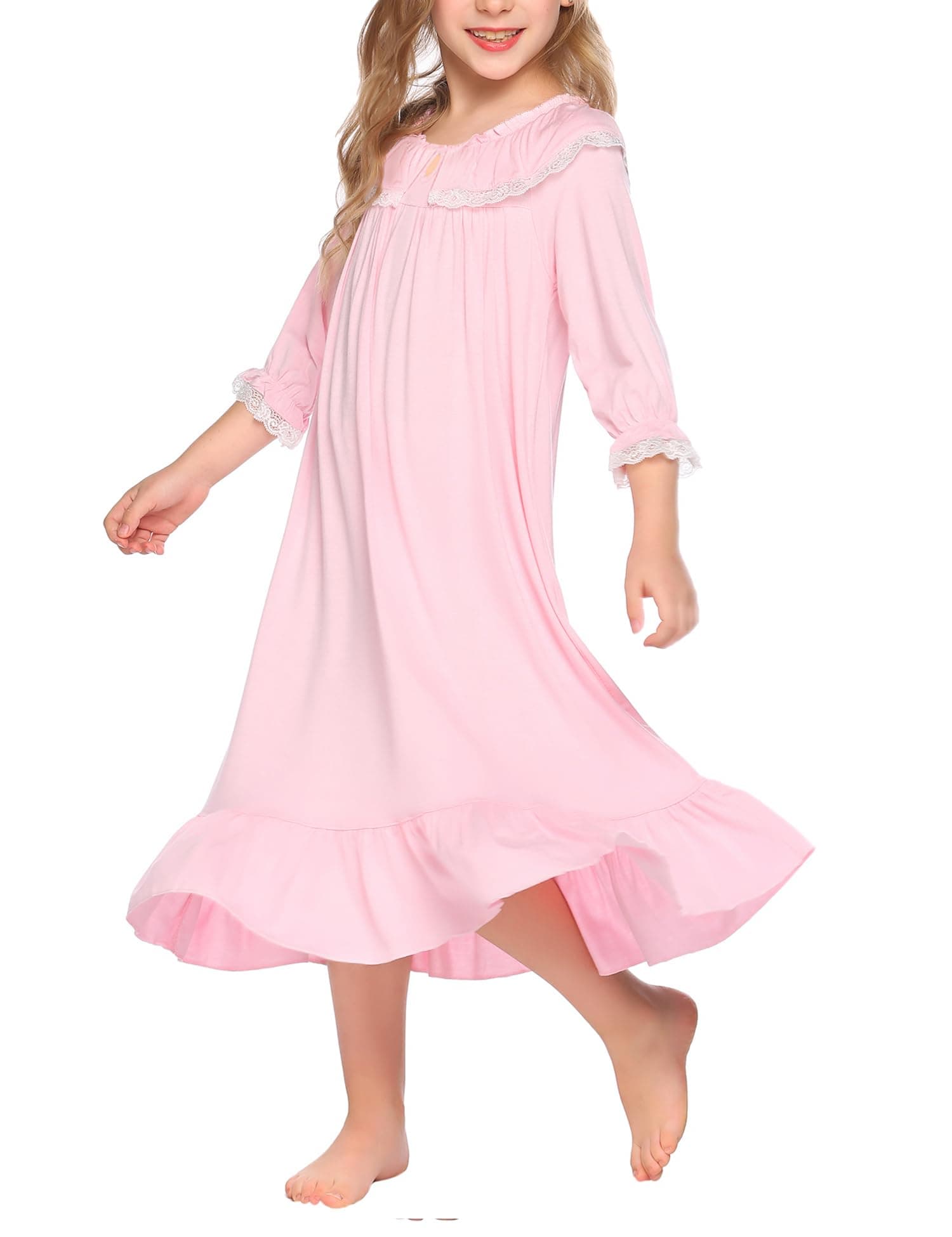 Girls Nightgowns Toddler Pajamas Dress Sleep Nightshirts Princess Soft Sleepwear for Kids